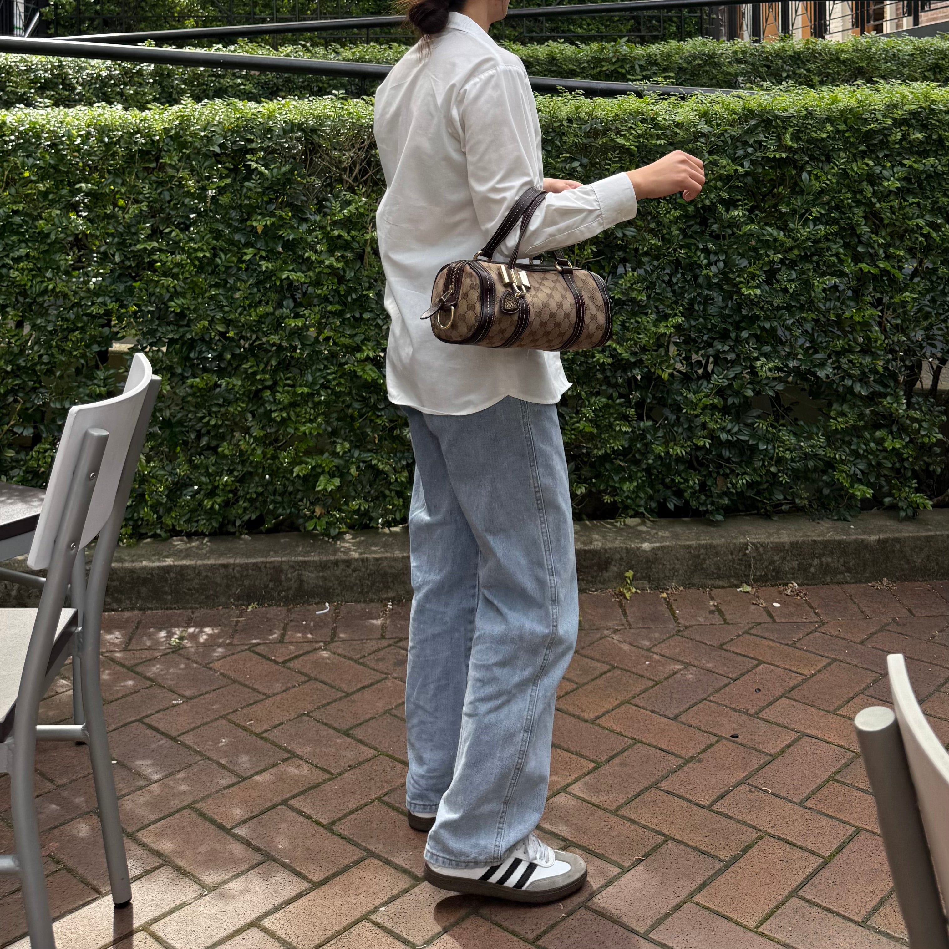 Gucci Monogram Crystal Duchessa Boston Bag