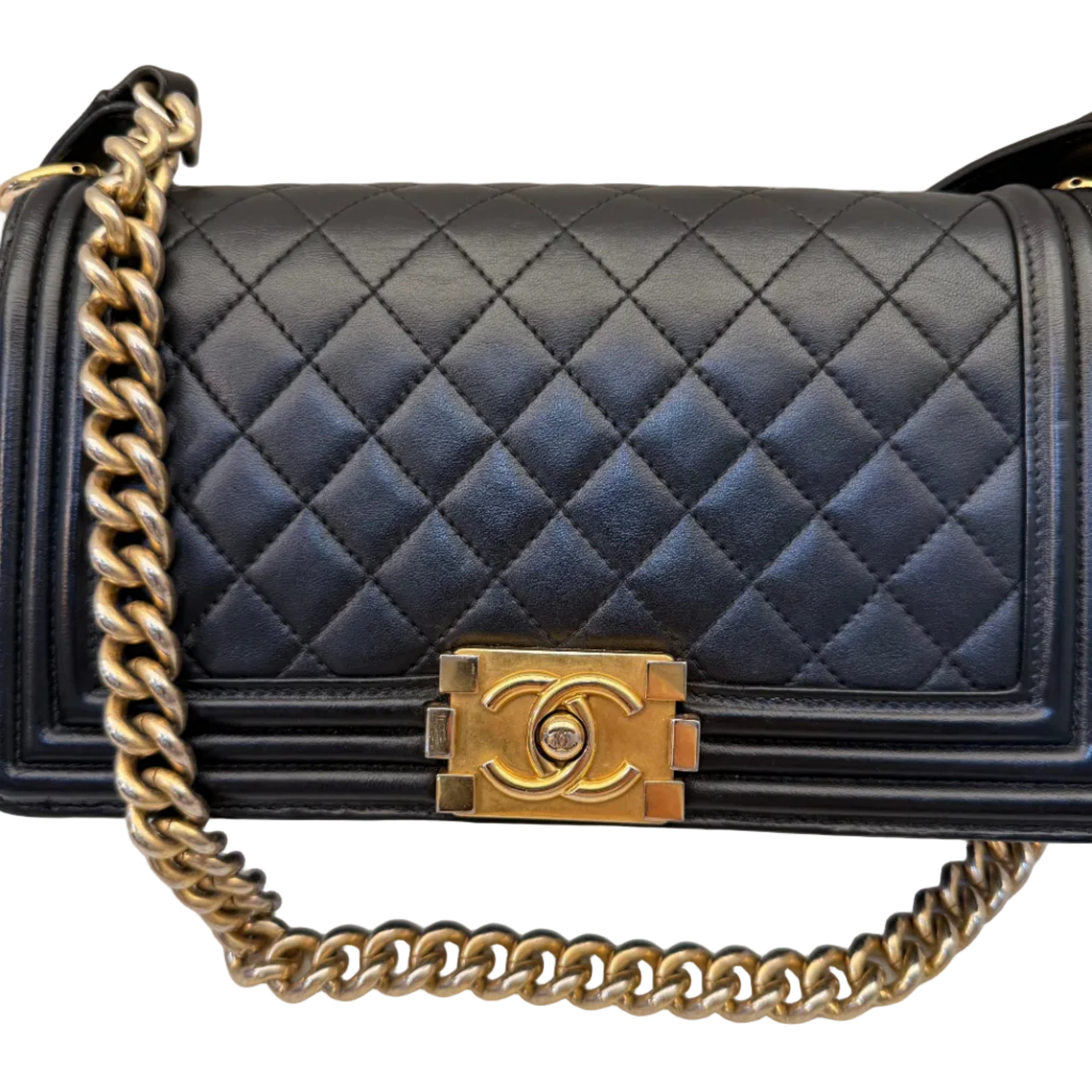 Chanel Boy Old Medium Black lambskin GHW