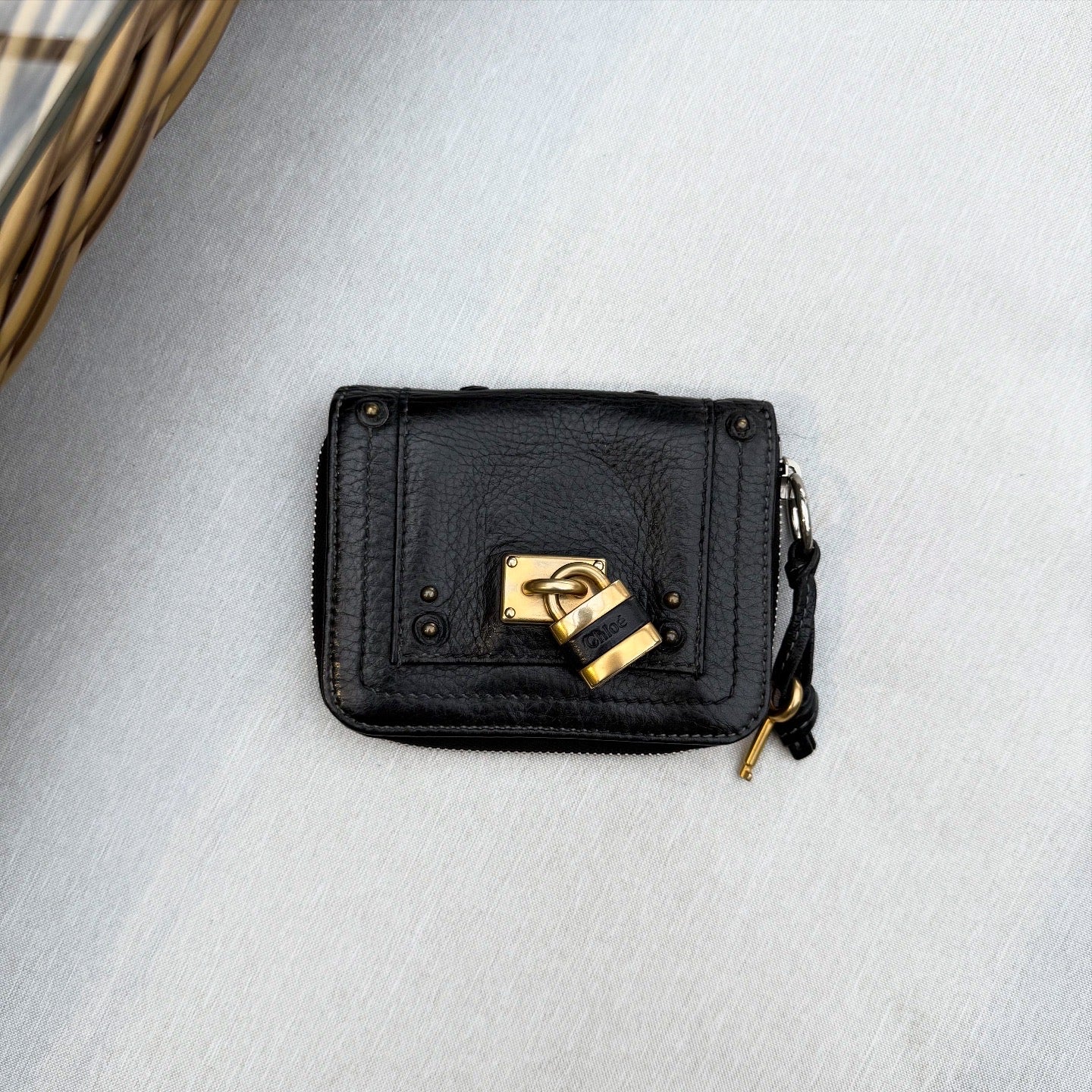 Chloe Black Leather Paddington Small Wallet