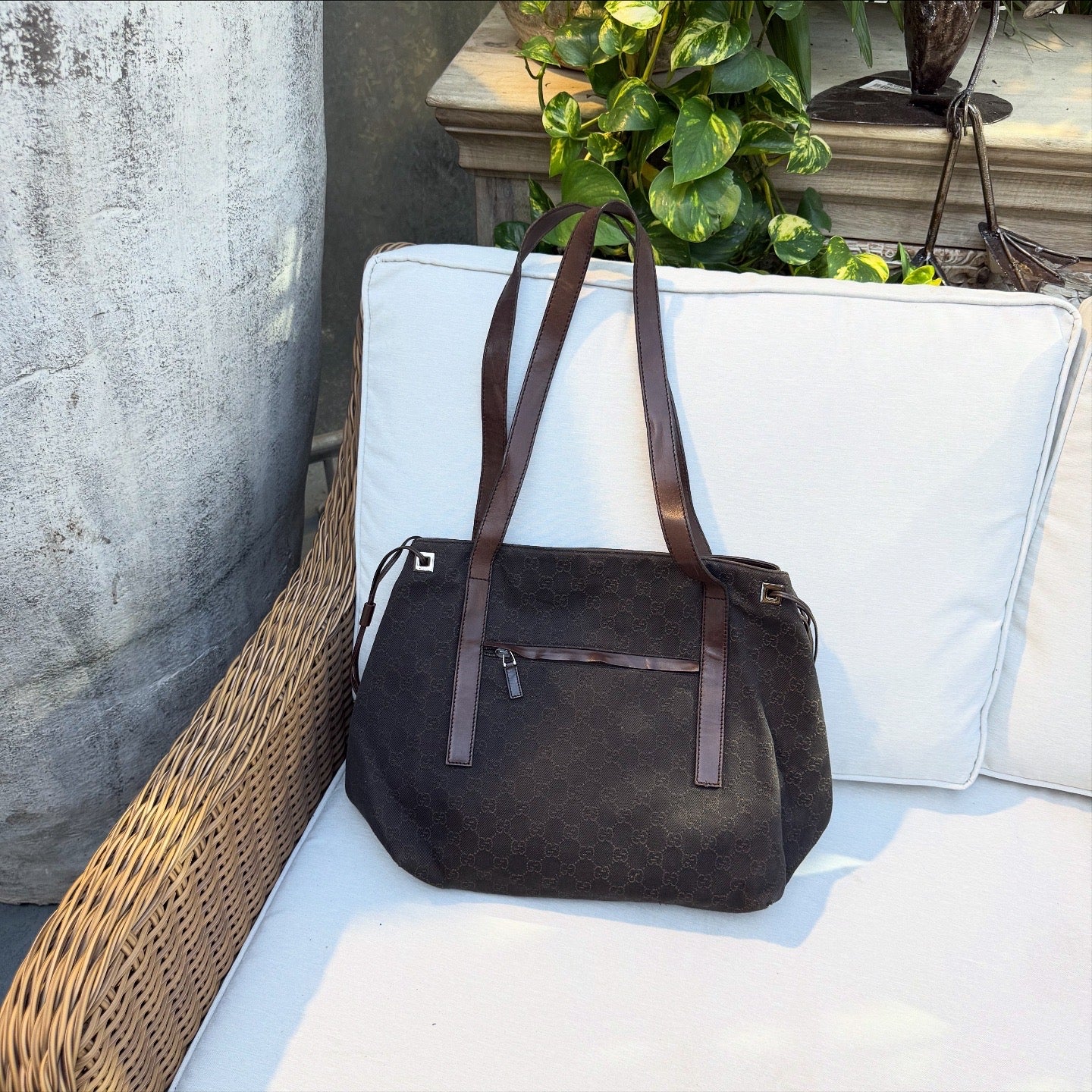 GUCCI GG Canvas Handbag Tote Bag