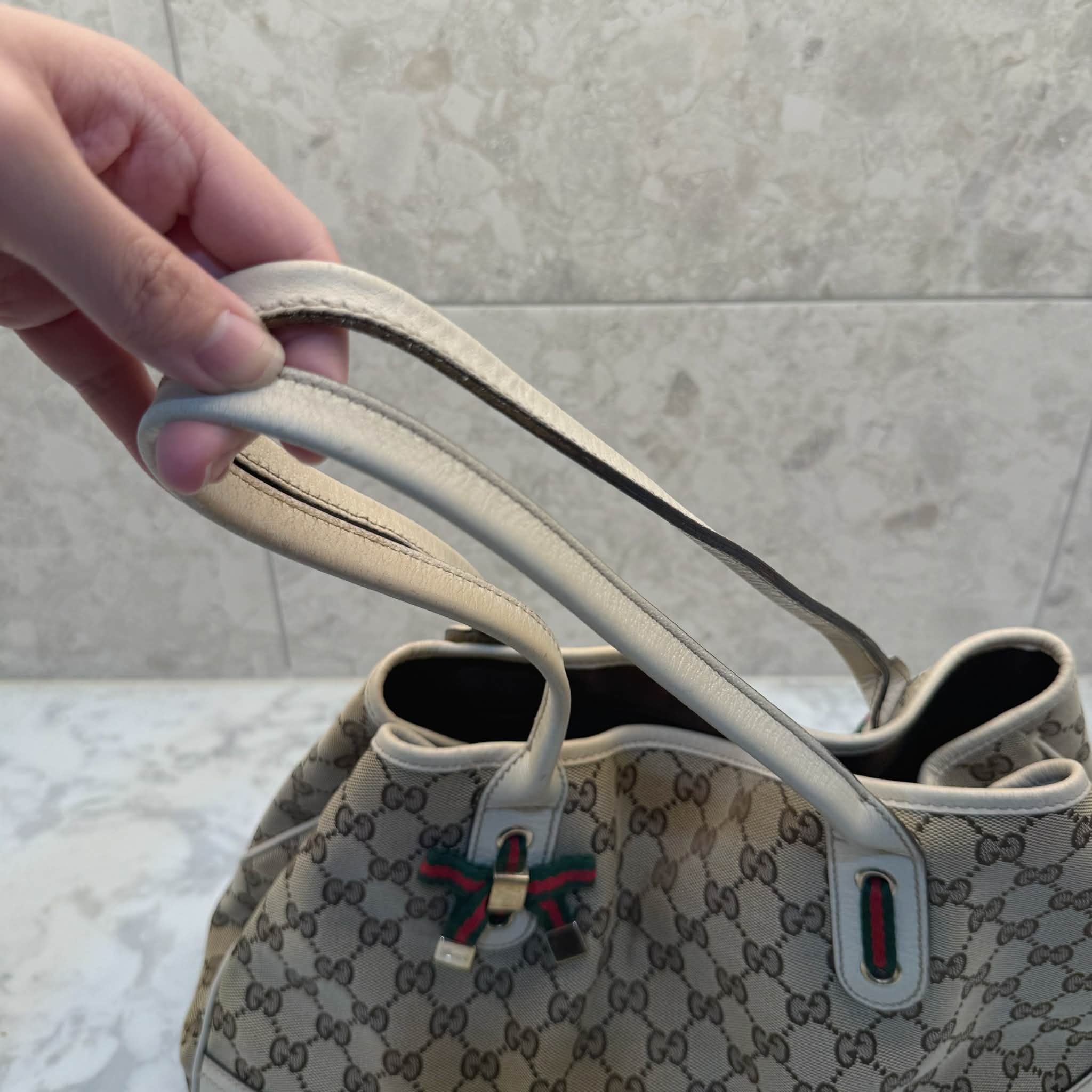 Gucci Brown Monogram Canvas Princy Sherry GG Tote Bag
