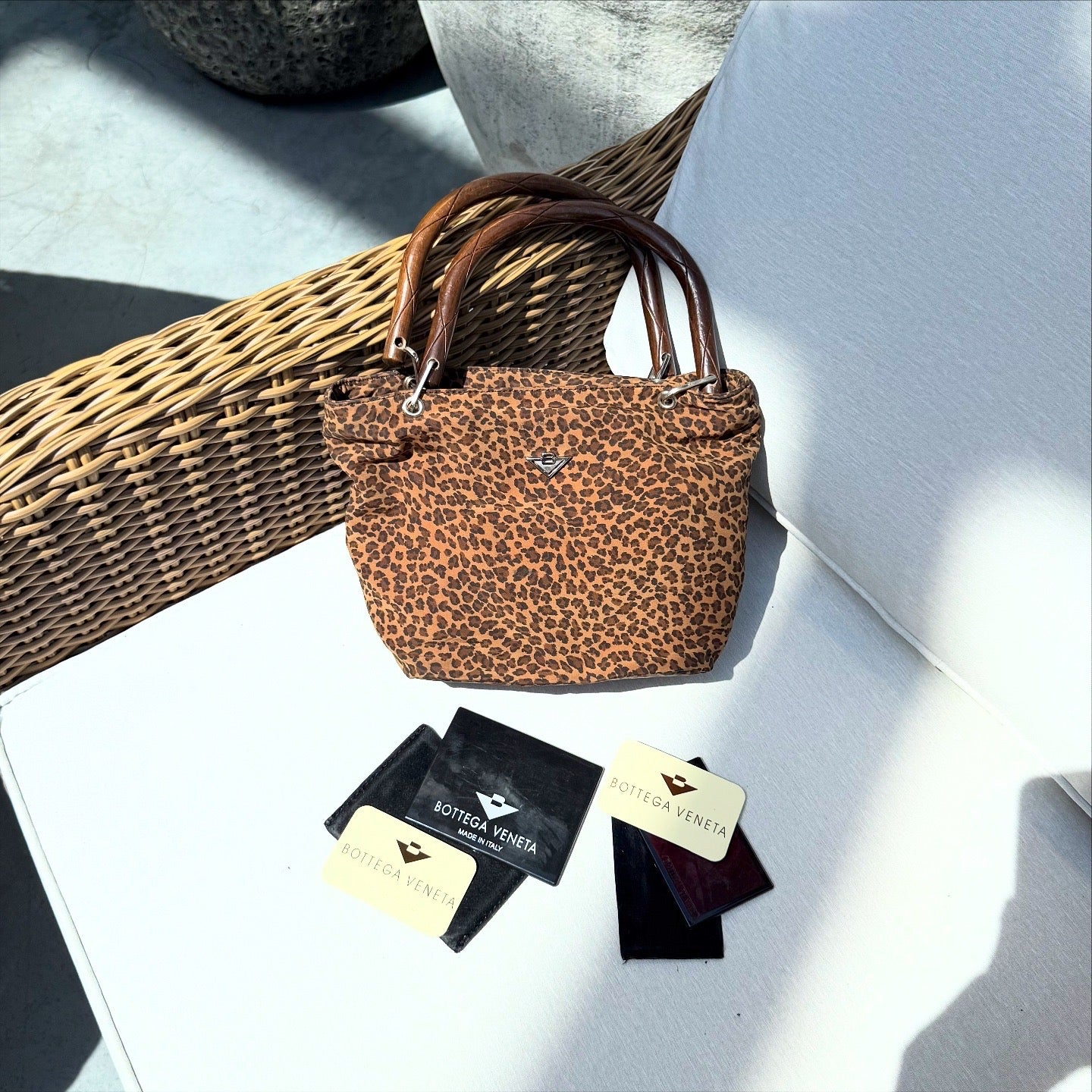 Bottega Veneta Leopard Print Hand Bag