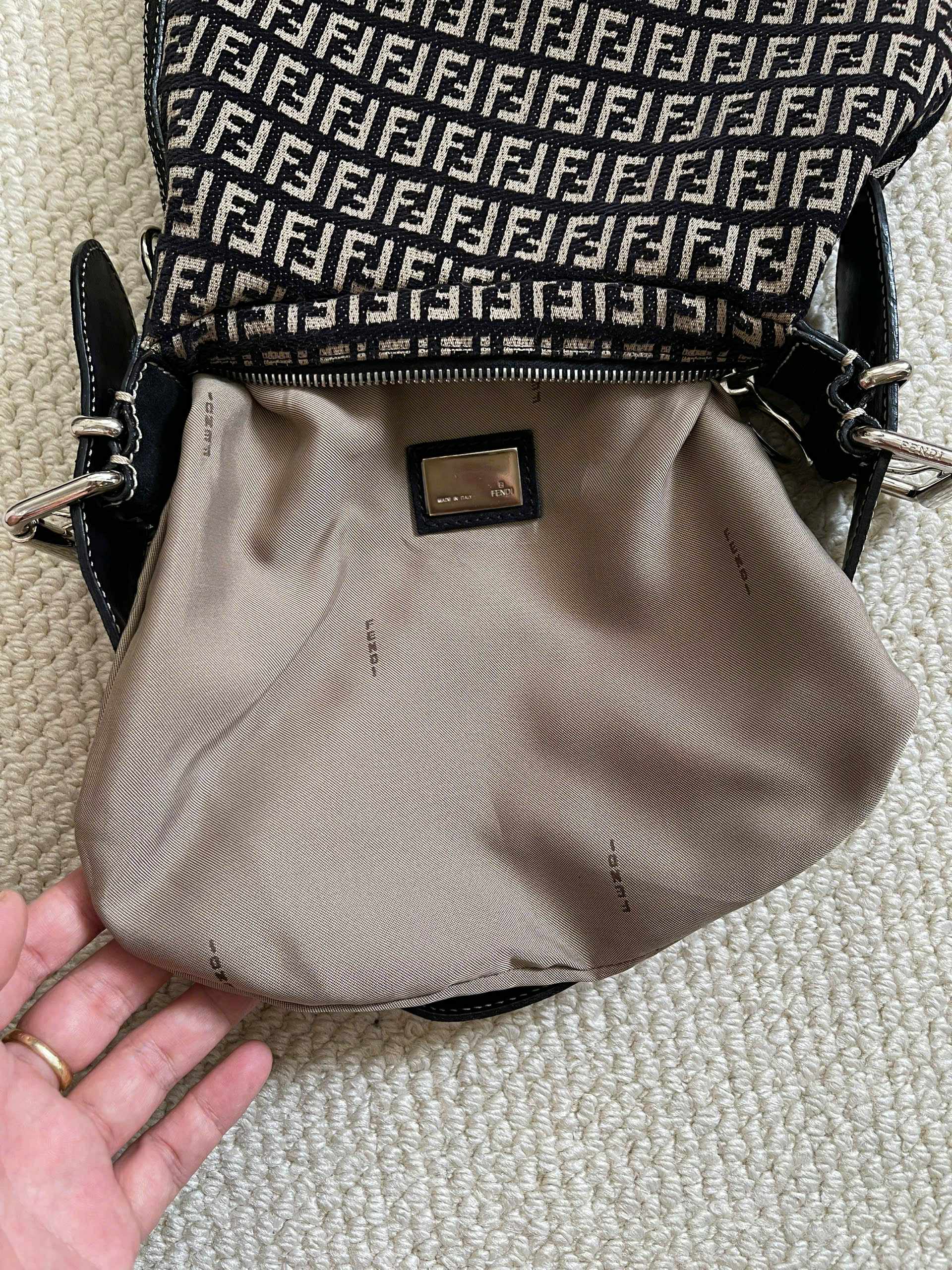 Fendi Zucchino Canvas Oyster Bag