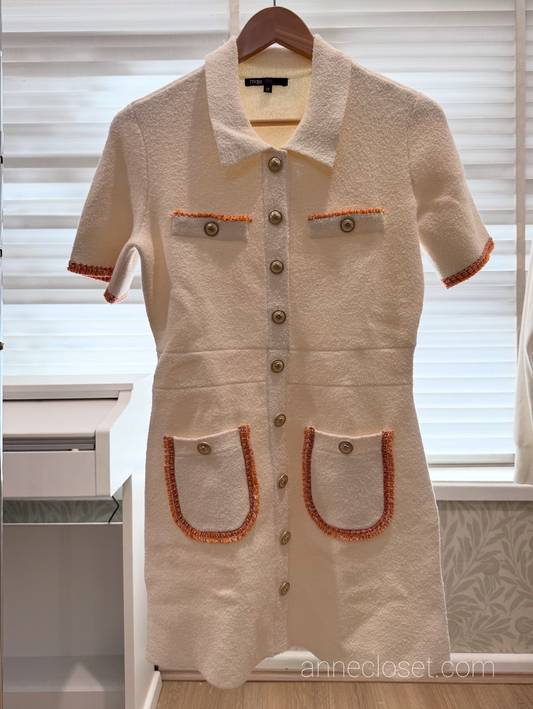 MAJE Risal Tweed Knit Mini Dress