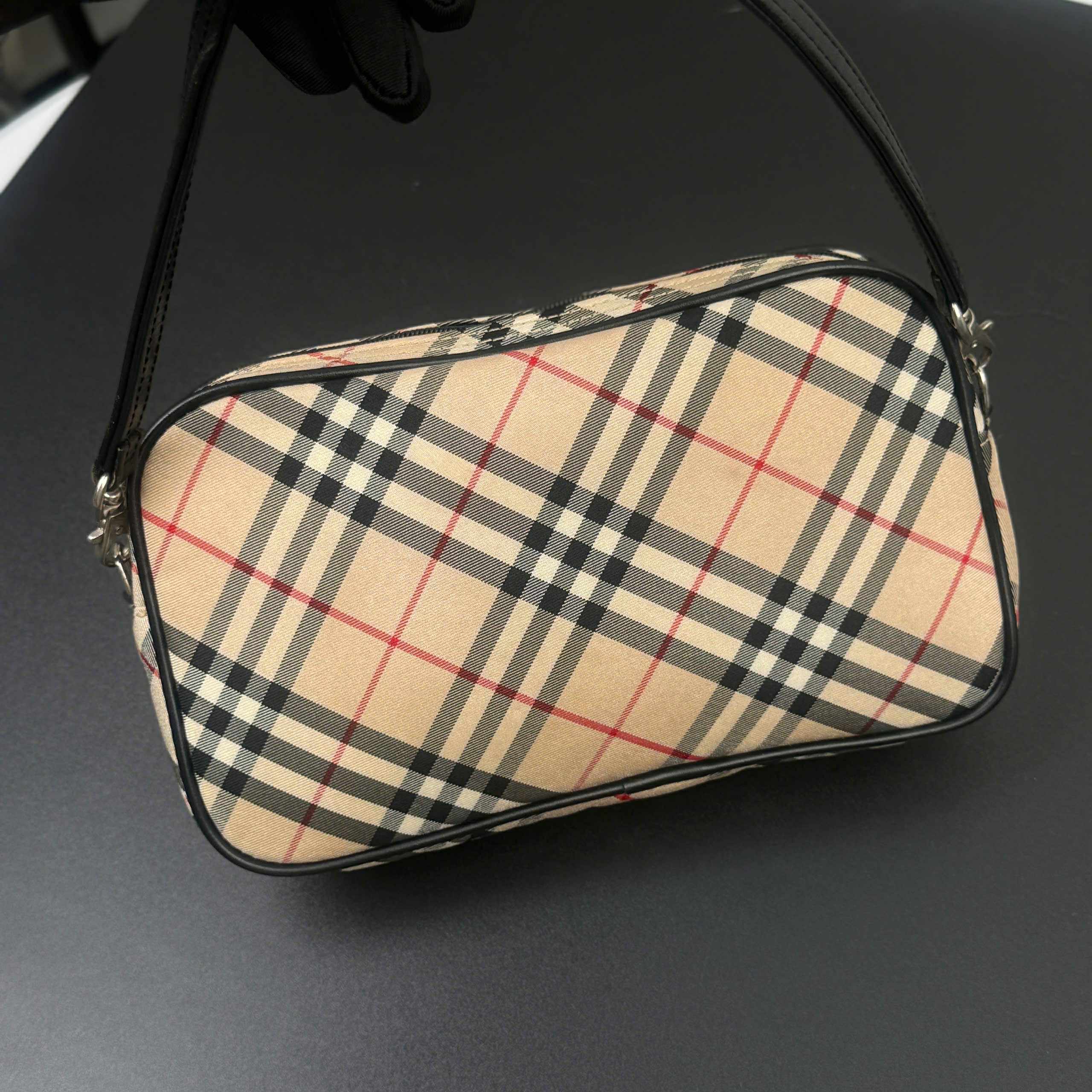 Burberry Nova Check Beige Synthetic Handbag