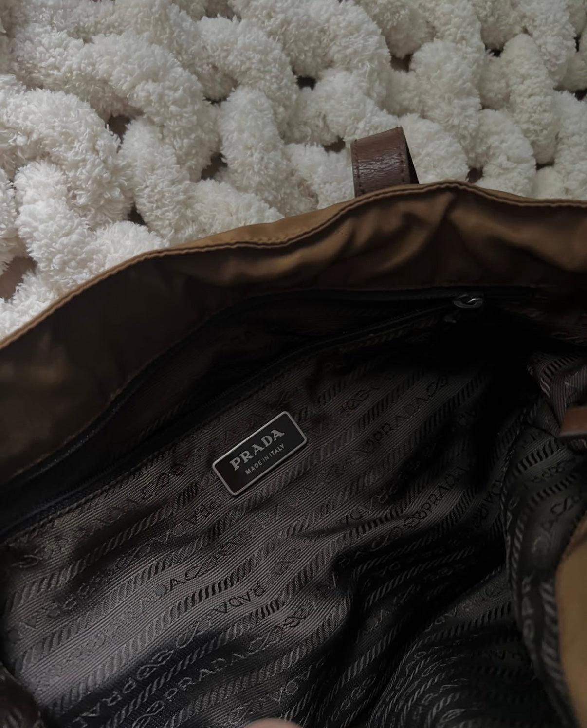 Prada Nylon Shoulder Bag (Brown)