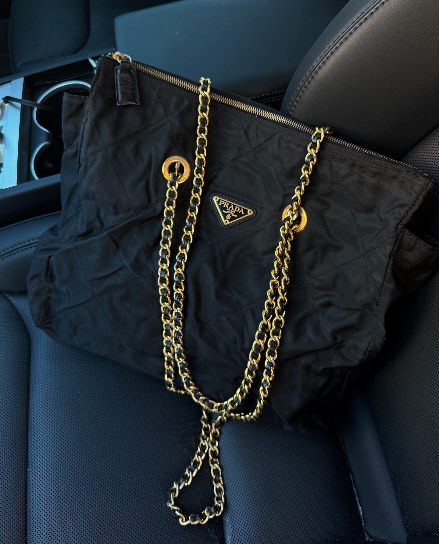 PRADA Chain Tote Shoulder Bag Vintage 1990s