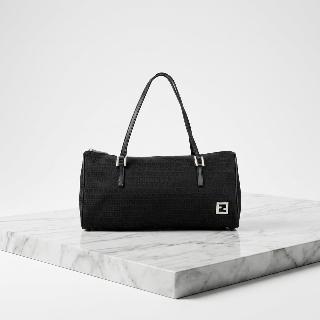 Fendi FF Canvas Bauletto Top Handle Bag