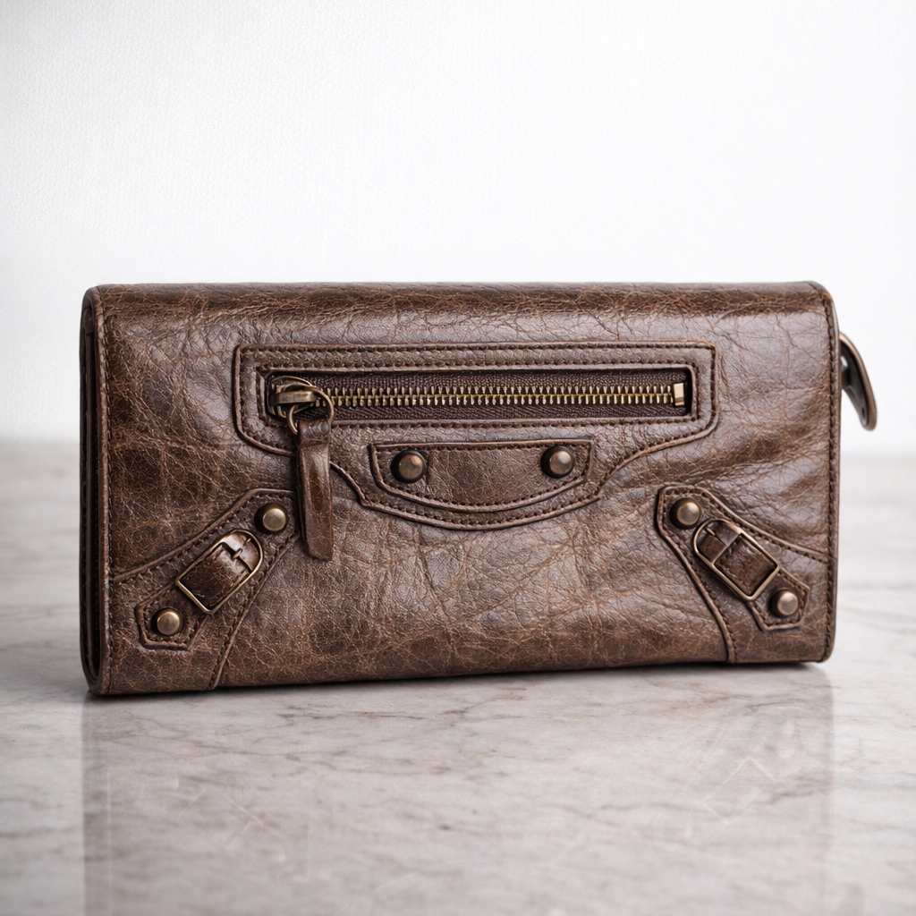Balenciaga Le City Money Long Wallet in Brown