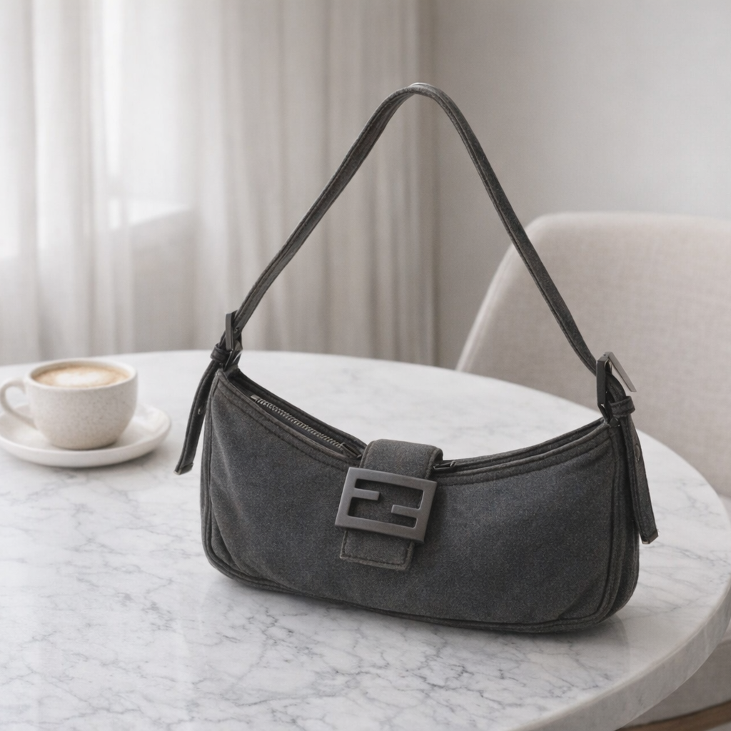 Fendi Dennim Mamma Bucket Shoulder Bag