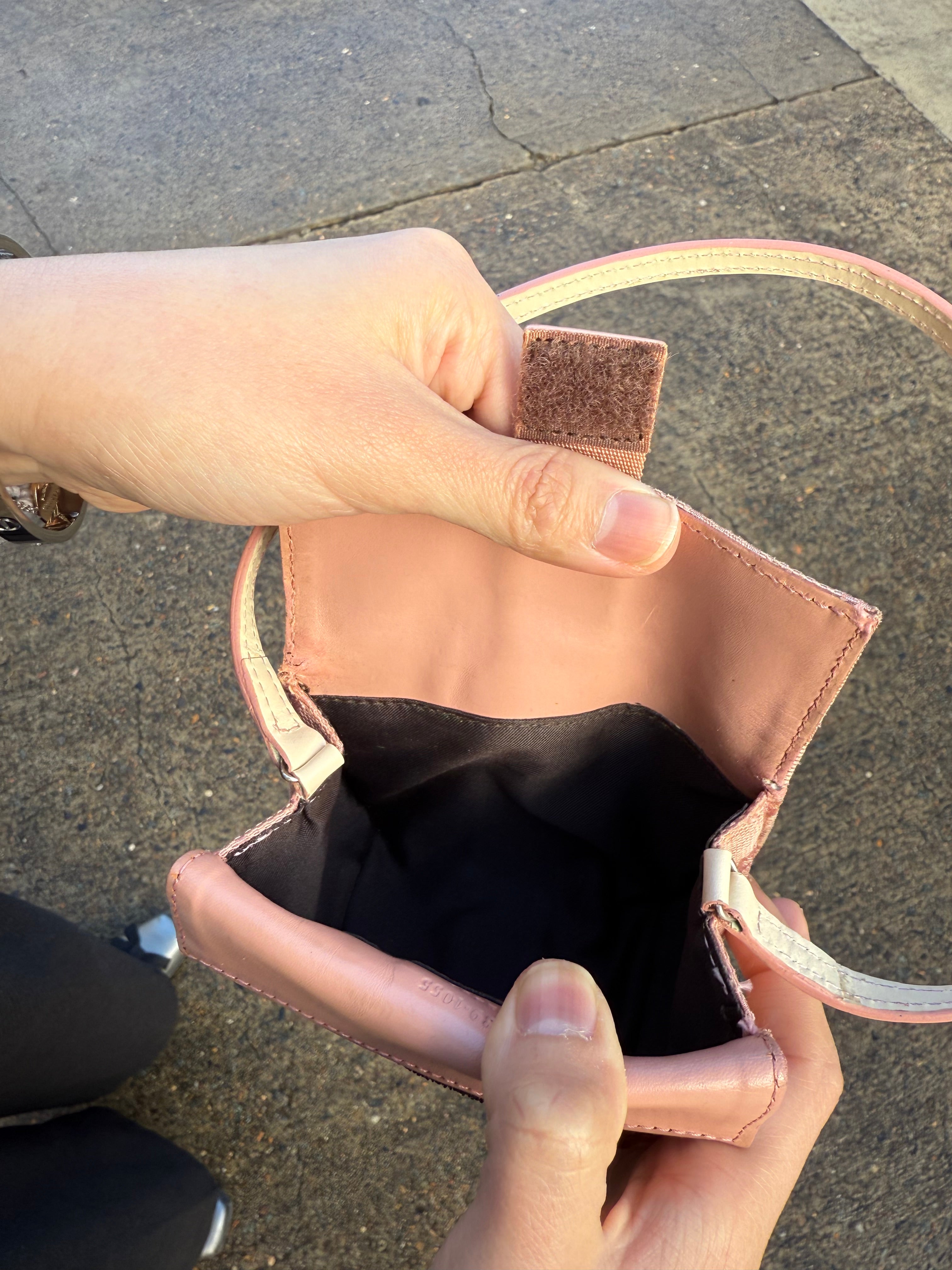 GUCCI GG Canvas Pink Pouch Purse