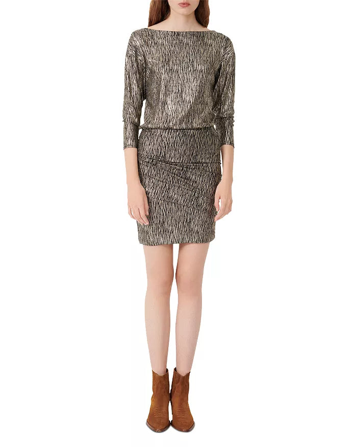 Maje Rilexy Metallic Stretch Dress