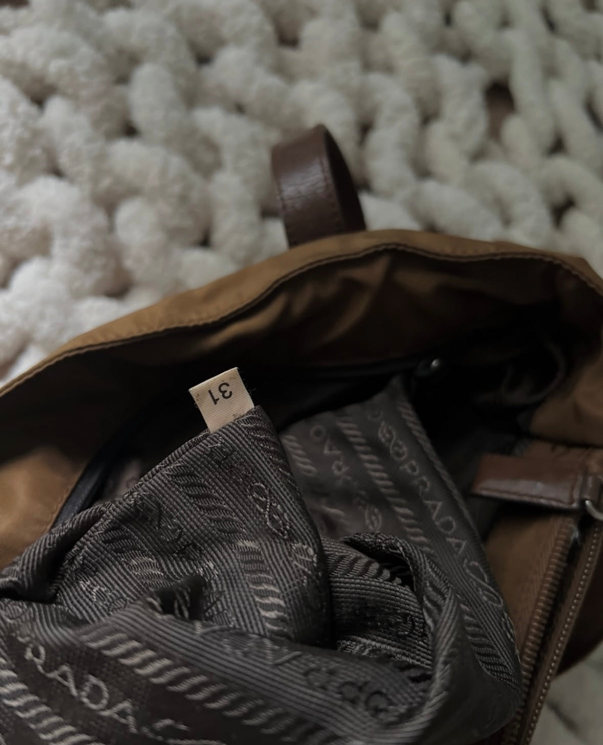 Prada Nylon Shoulder Bag (Brown)