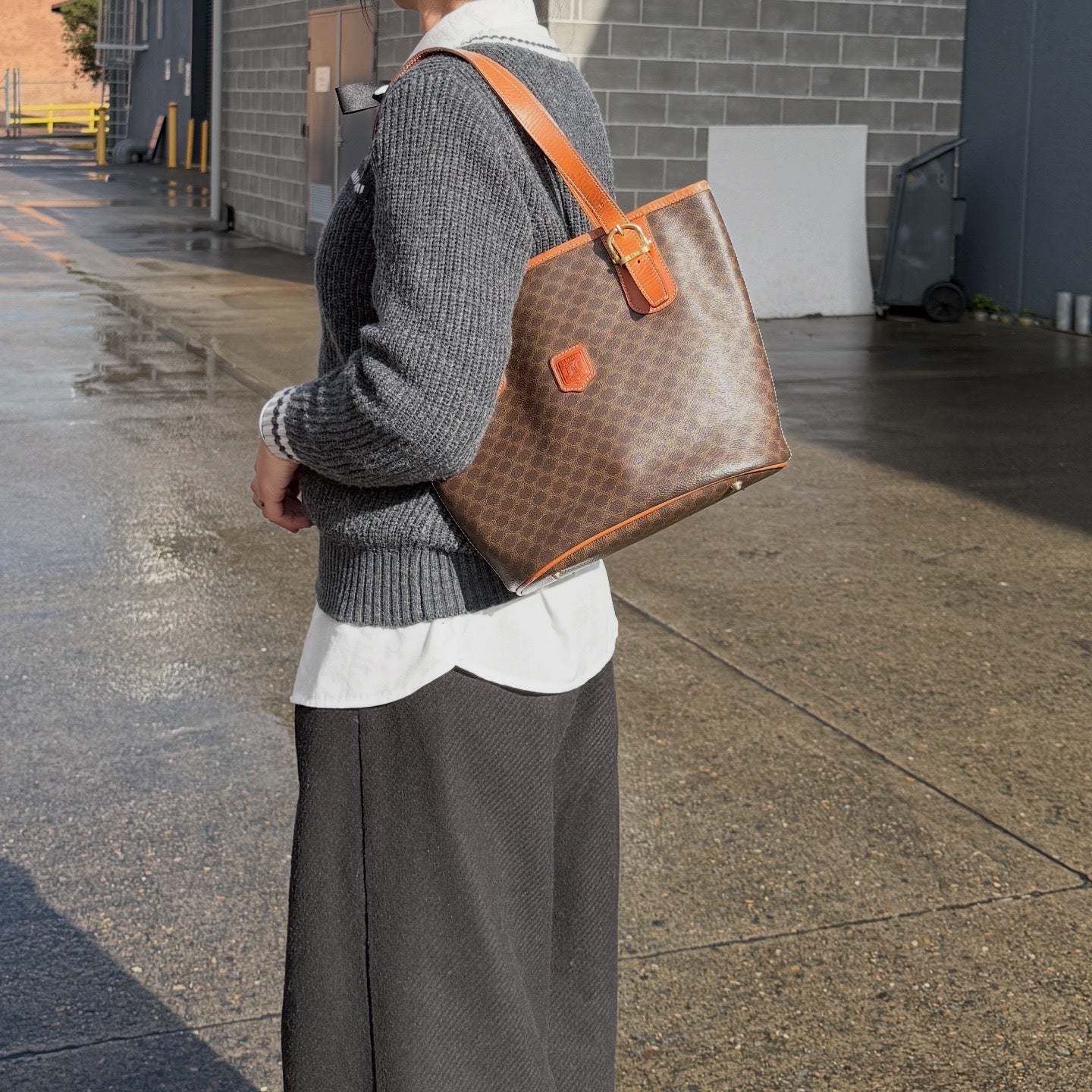 Celine 20th Century Macadam Coated Canvas tote bag