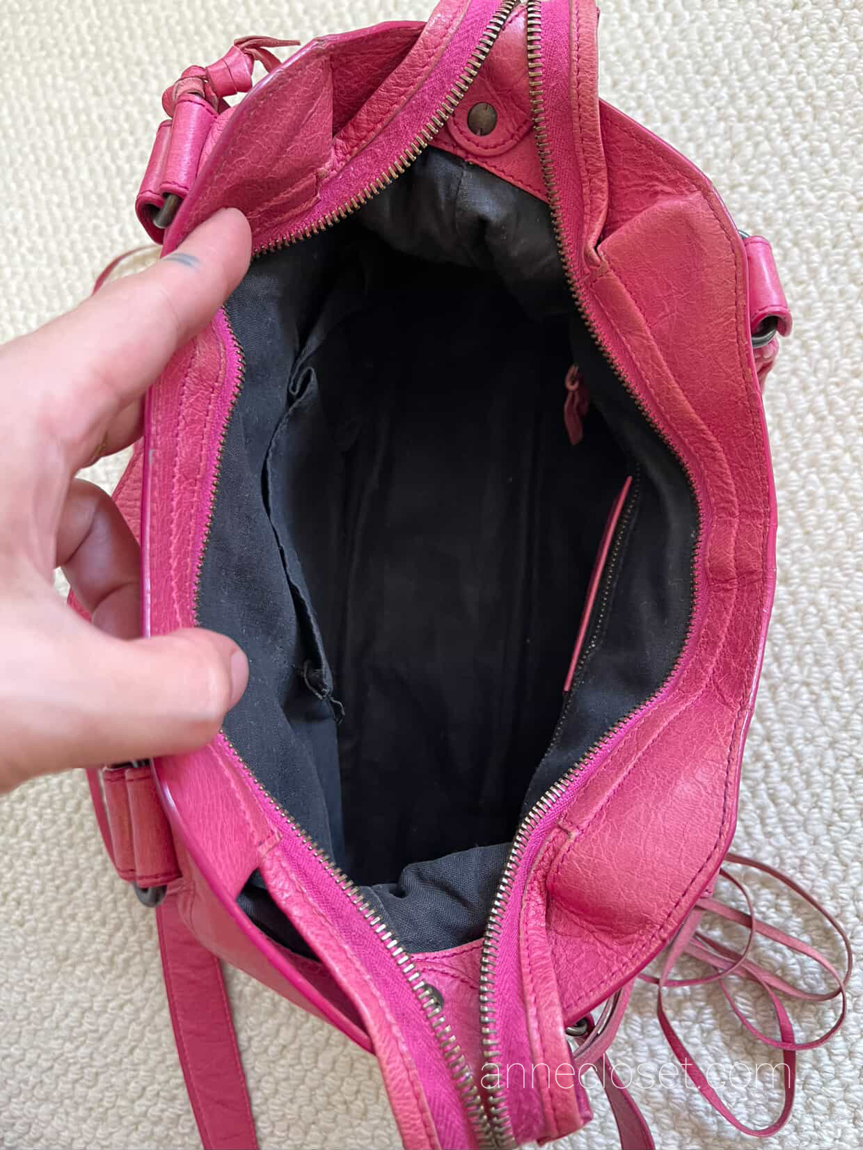 Balenciaga City Baby Pink Leather Handbag