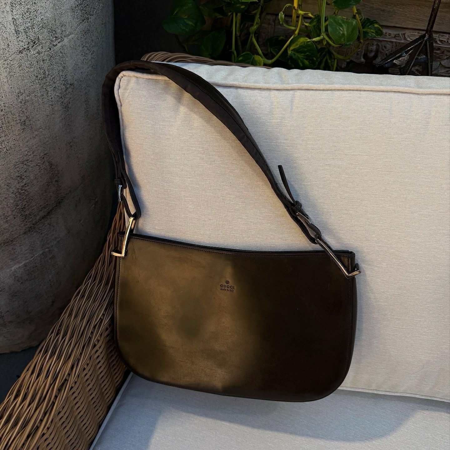 Gucci Brown Patent Leather Hobo