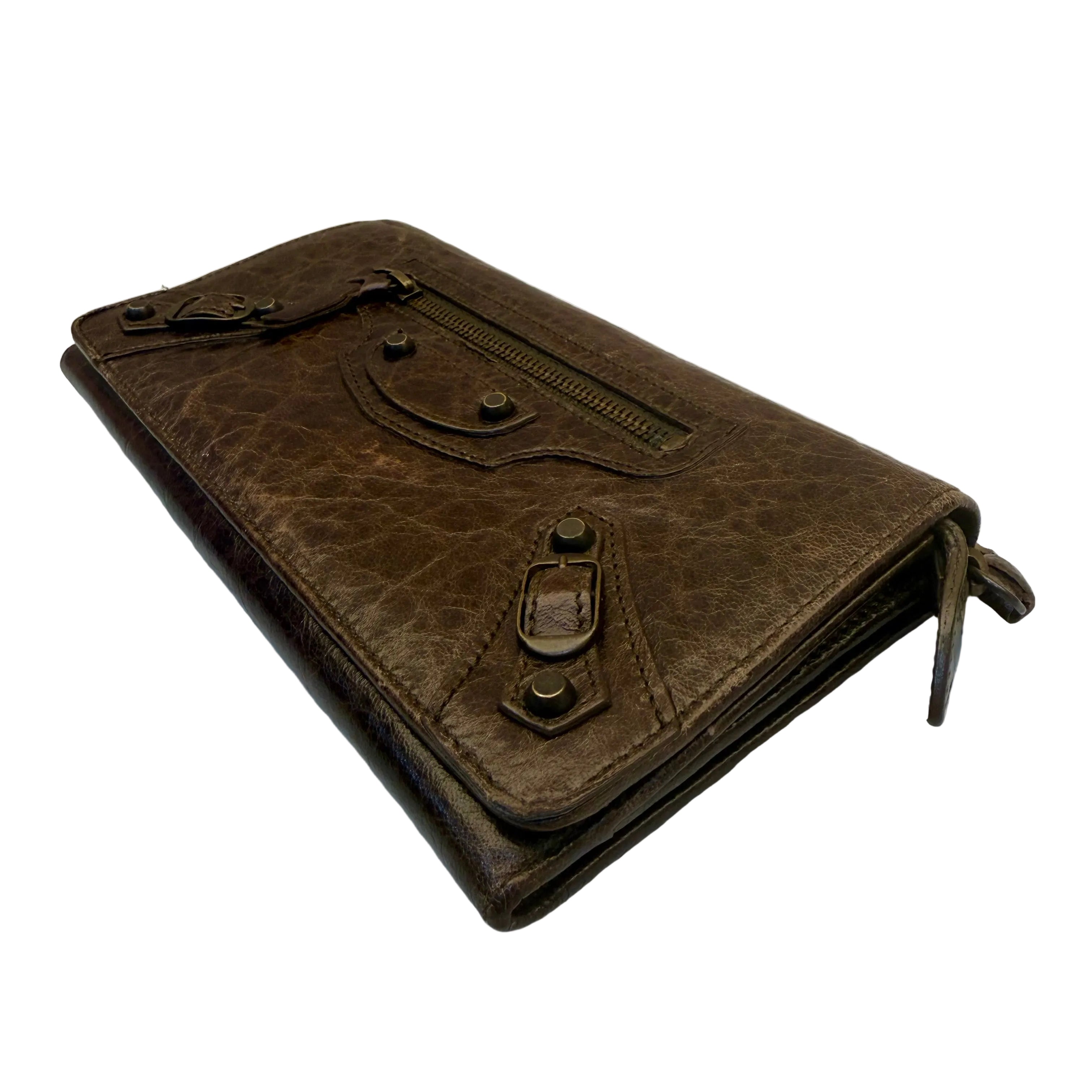 Balenciaga Le City Money Long Wallet in Brown