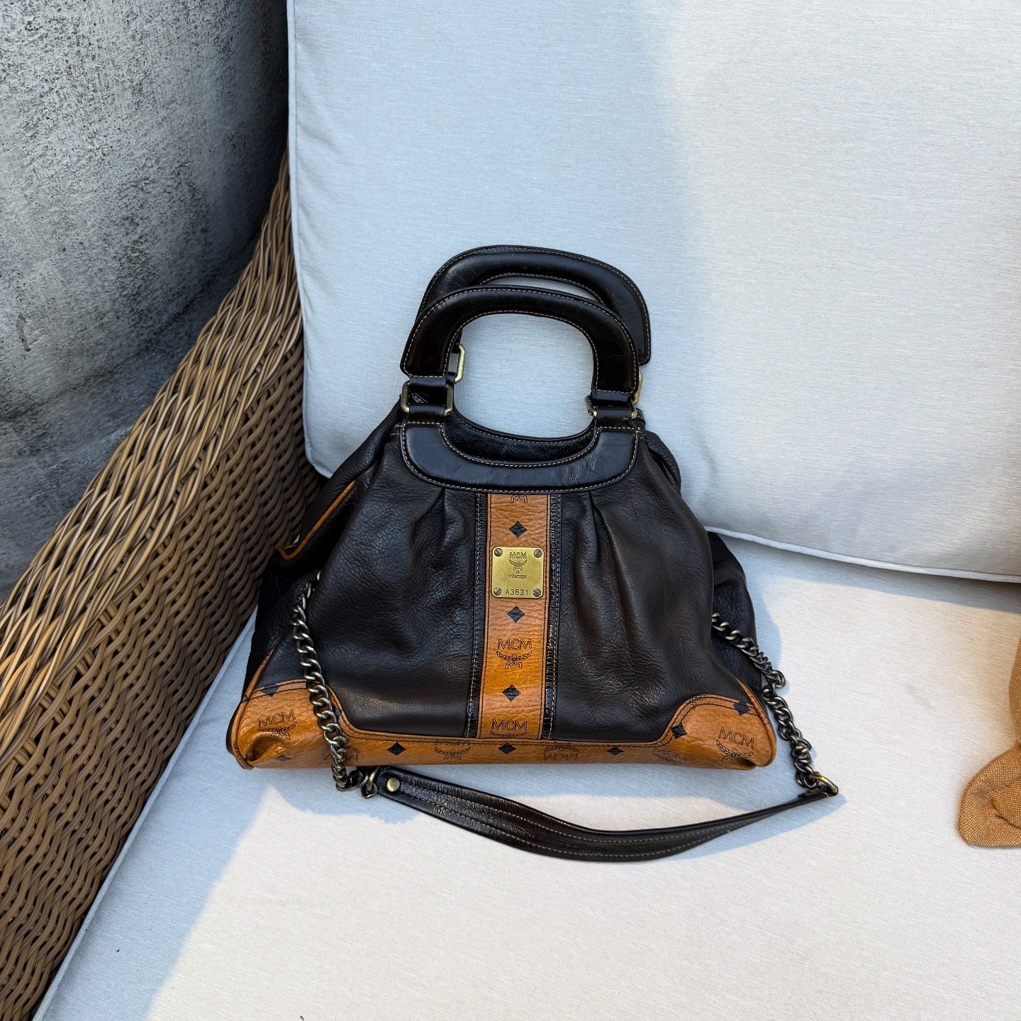 MCM Brown and Tan Leather Tote