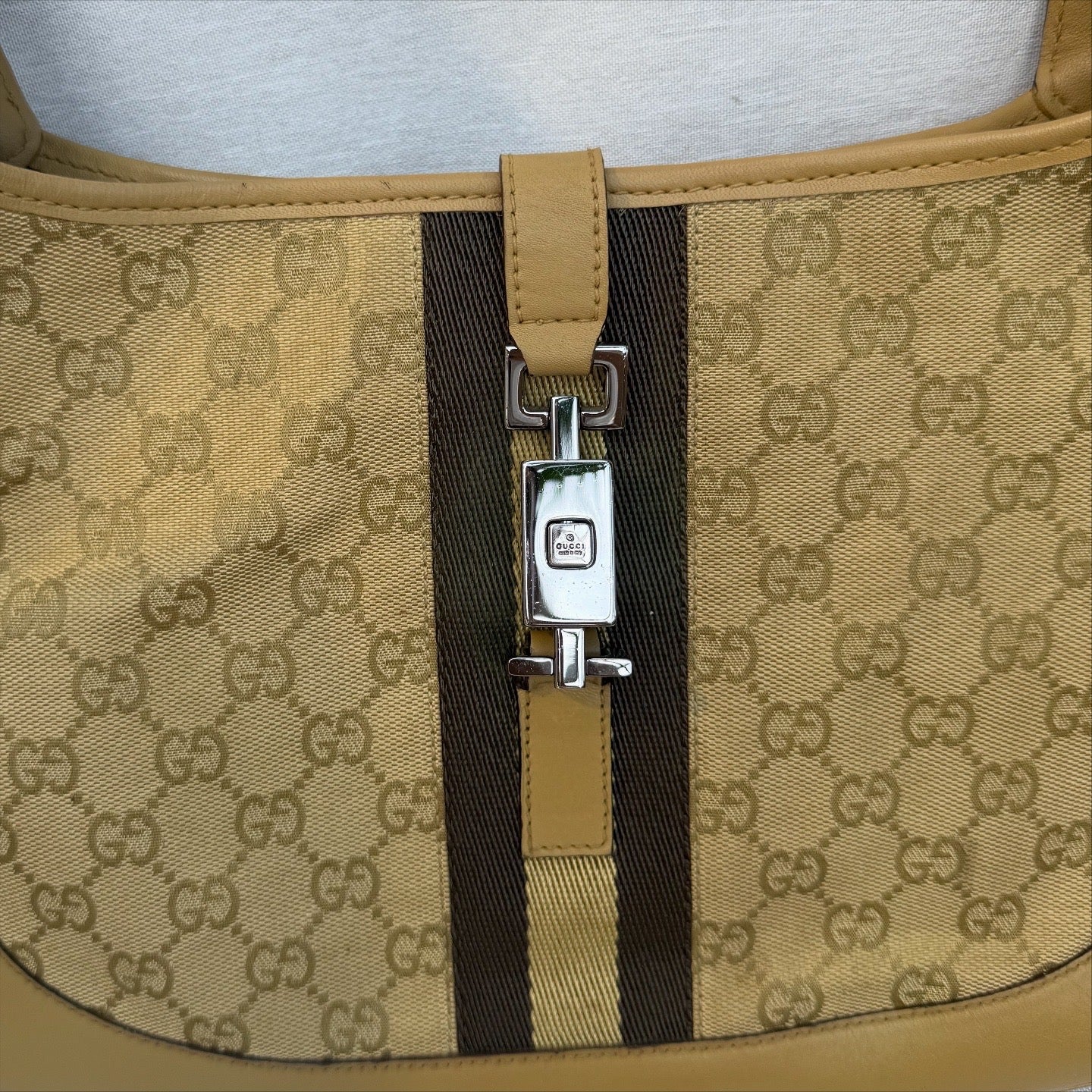 Gucci Jackie Bag - GG Beige Canvas