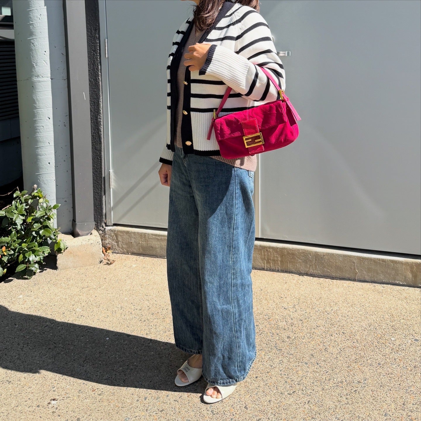 Fendi Suede Baguette Fuchsia Handbag