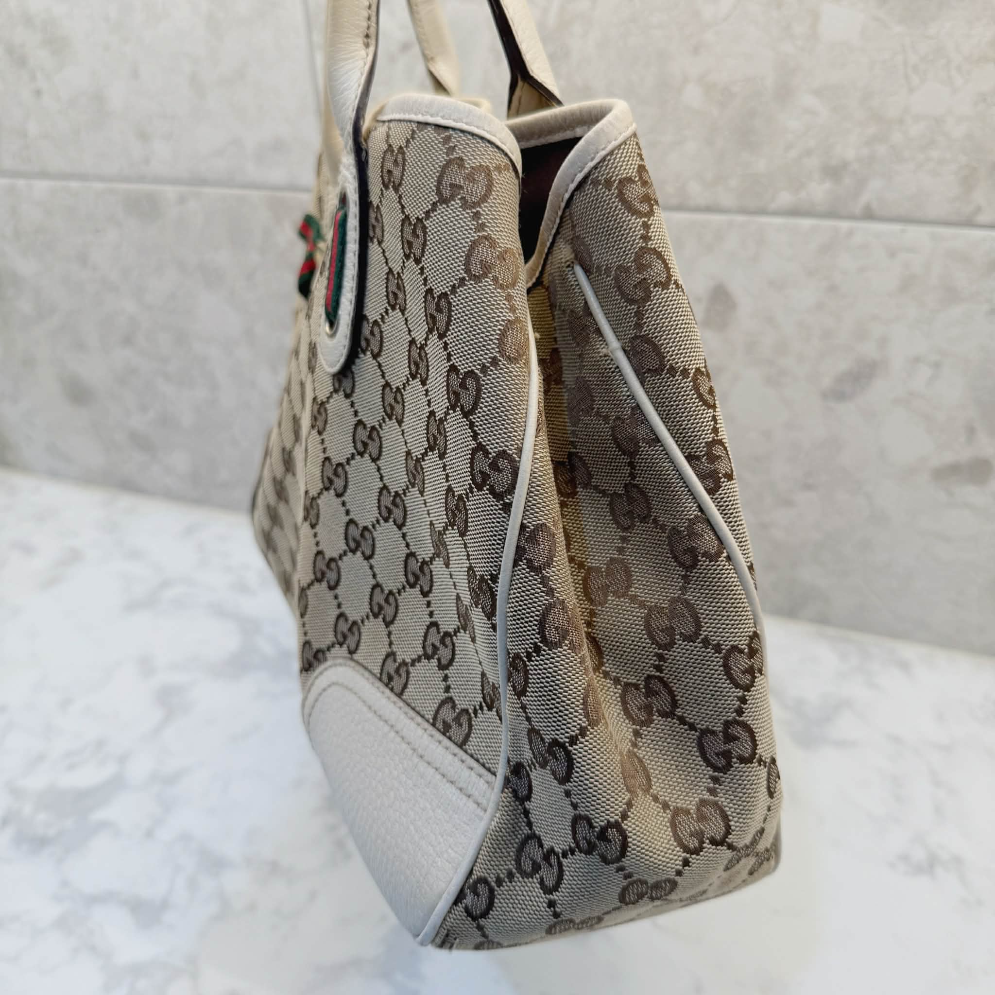 Gucci Brown Monogram Canvas Princy Sherry GG Tote Bag
