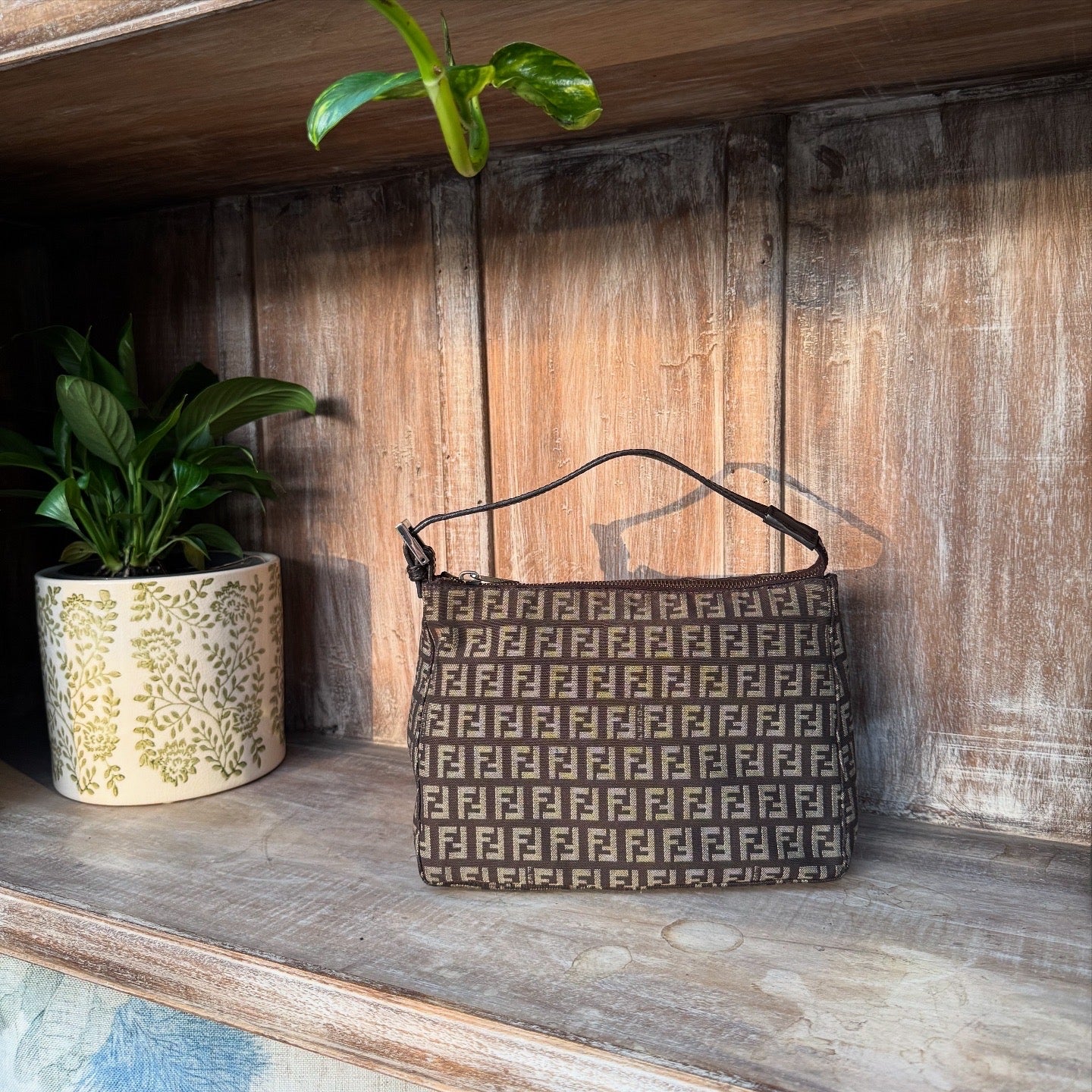 Fendi Zucchino Canvas Handbag