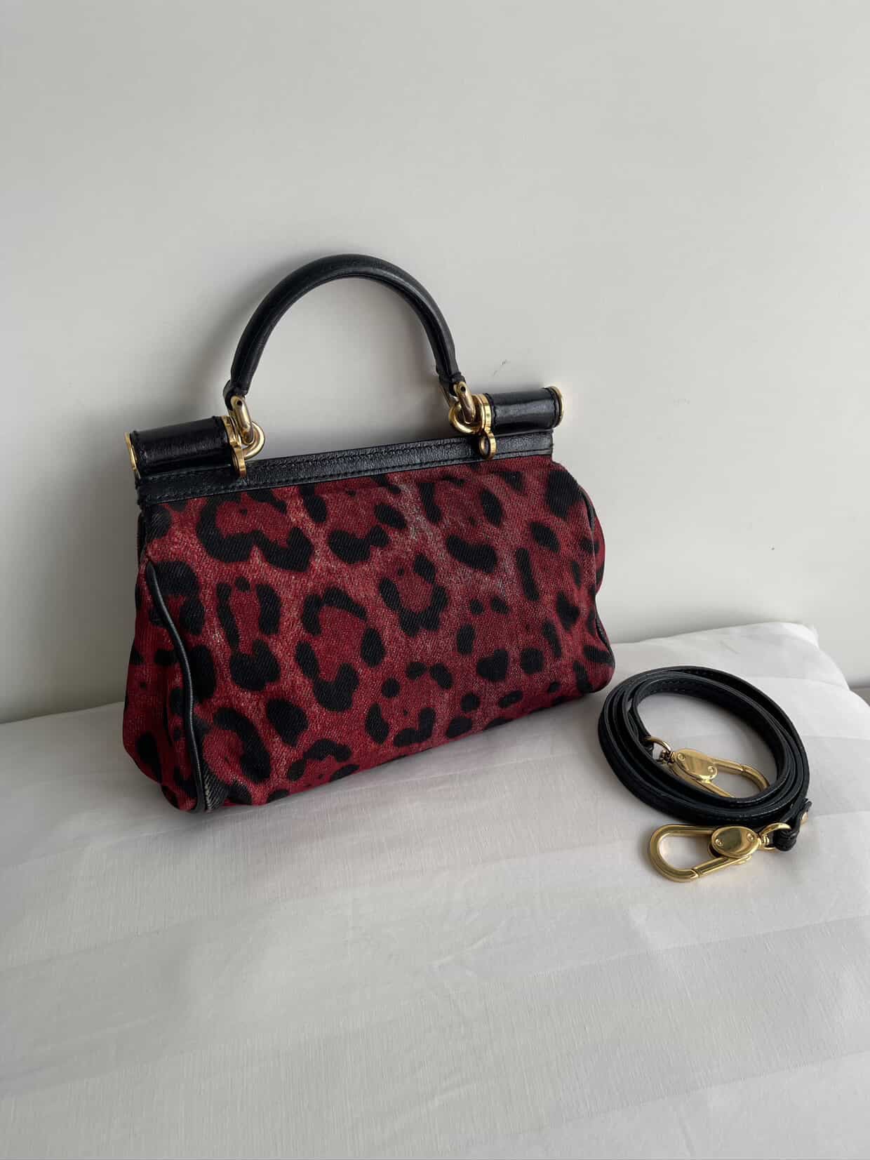 Dolce & Gabbana Canvas Small Miss Sicily Top Handle Bag