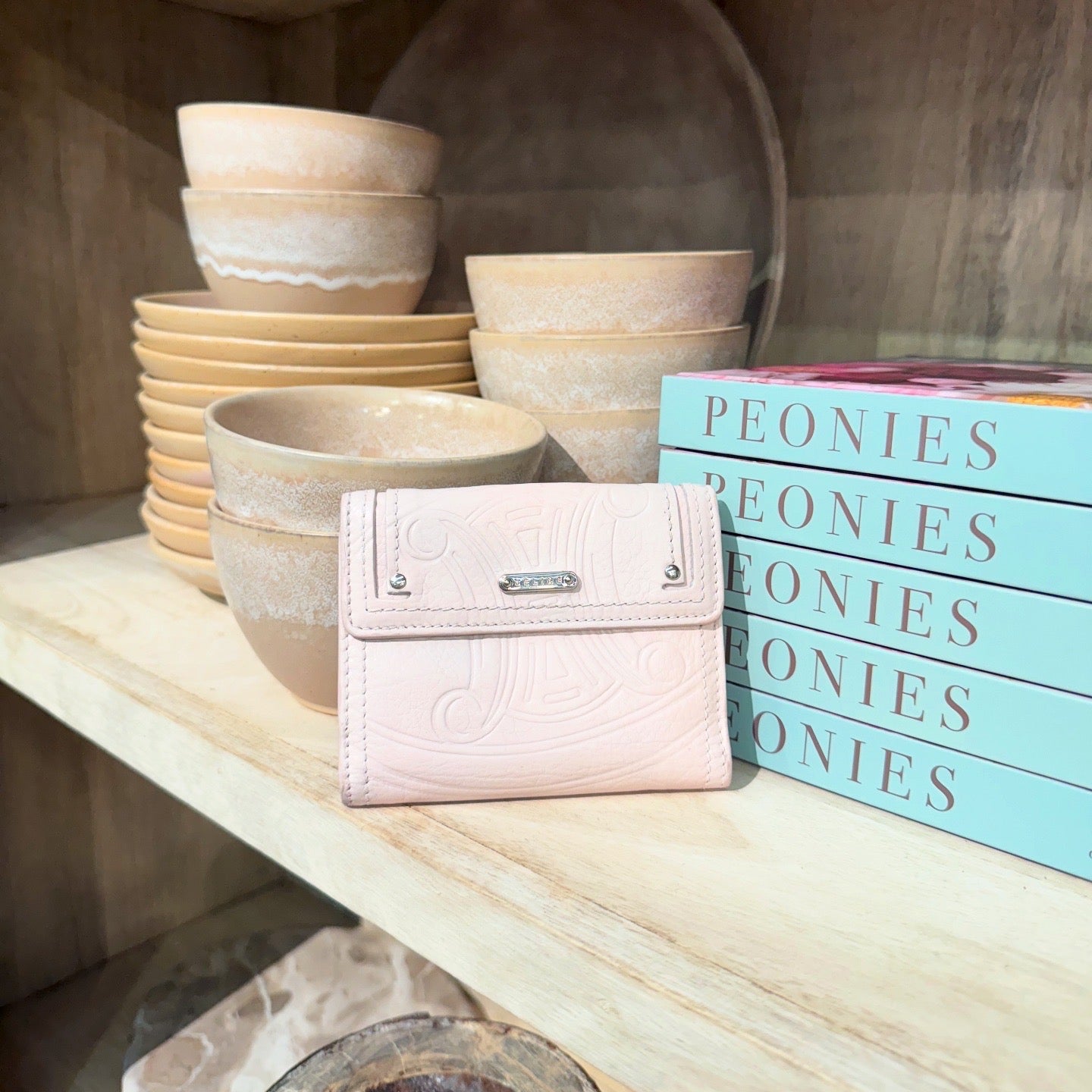 Celine Vintage White Leather Triomphe Small Purse