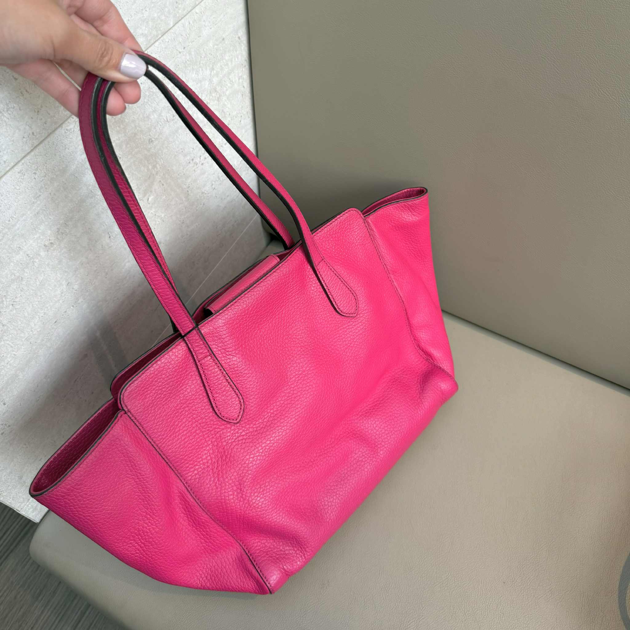 Gucci Pink Swing Leather Tote Bag