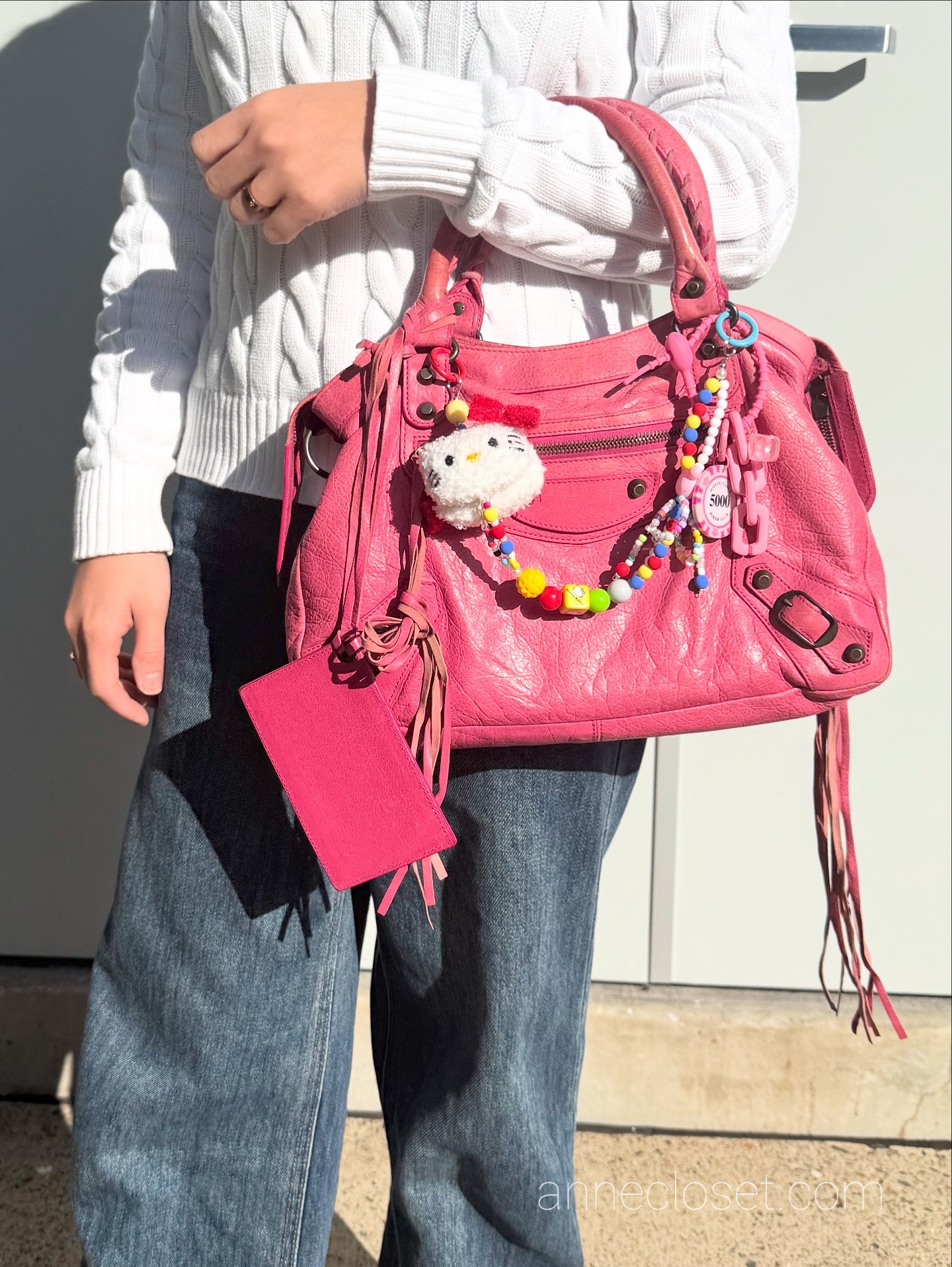 Balenciaga City Baby Pink Leather Handbag