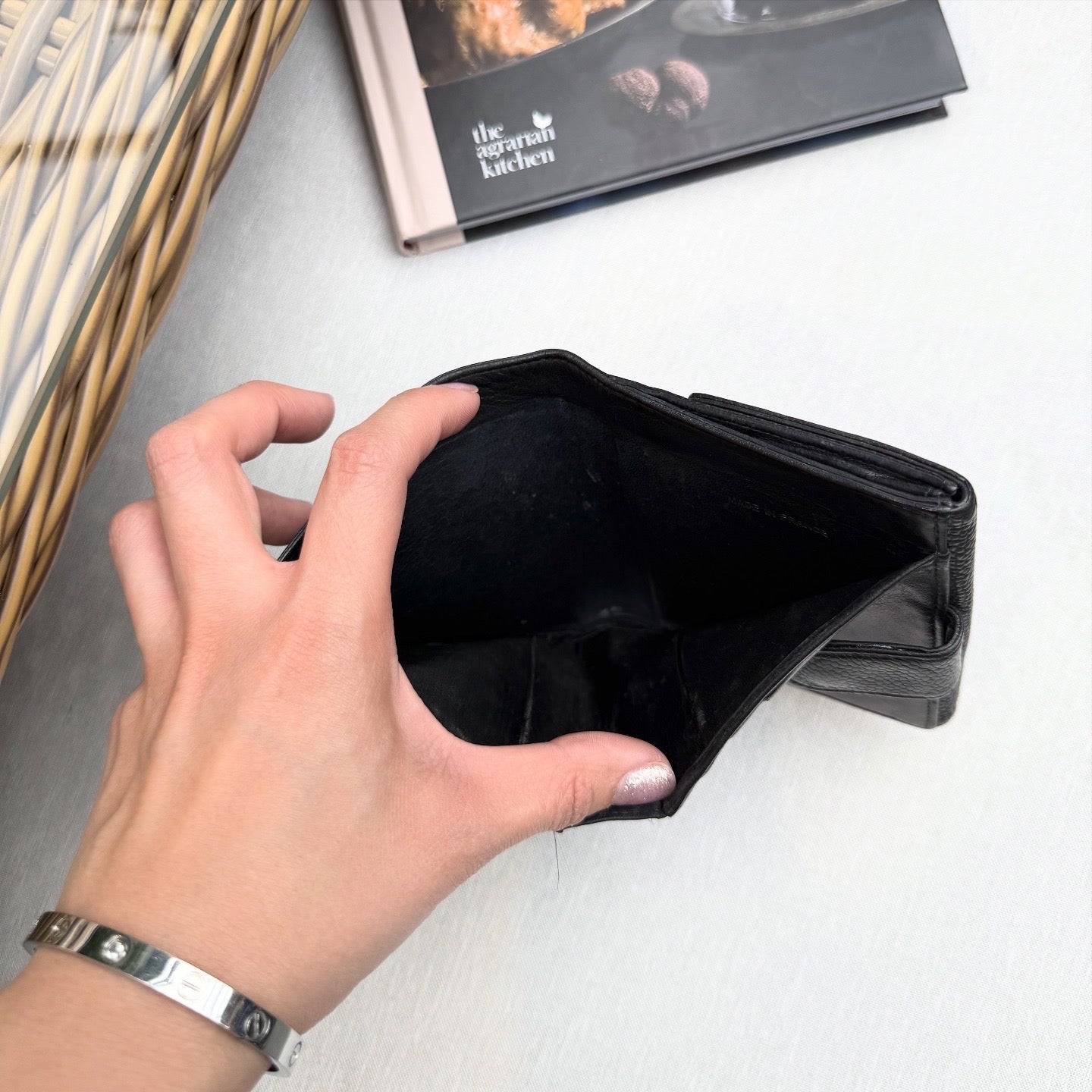 Chanel Coco Mark Bi-fold Wallet Caviar Leather Black