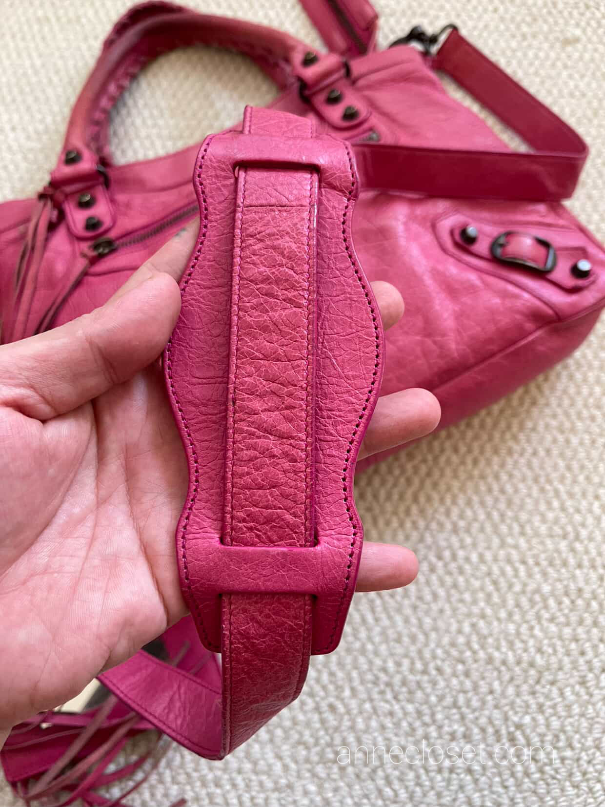 Balenciaga City Baby Pink Leather Handbag