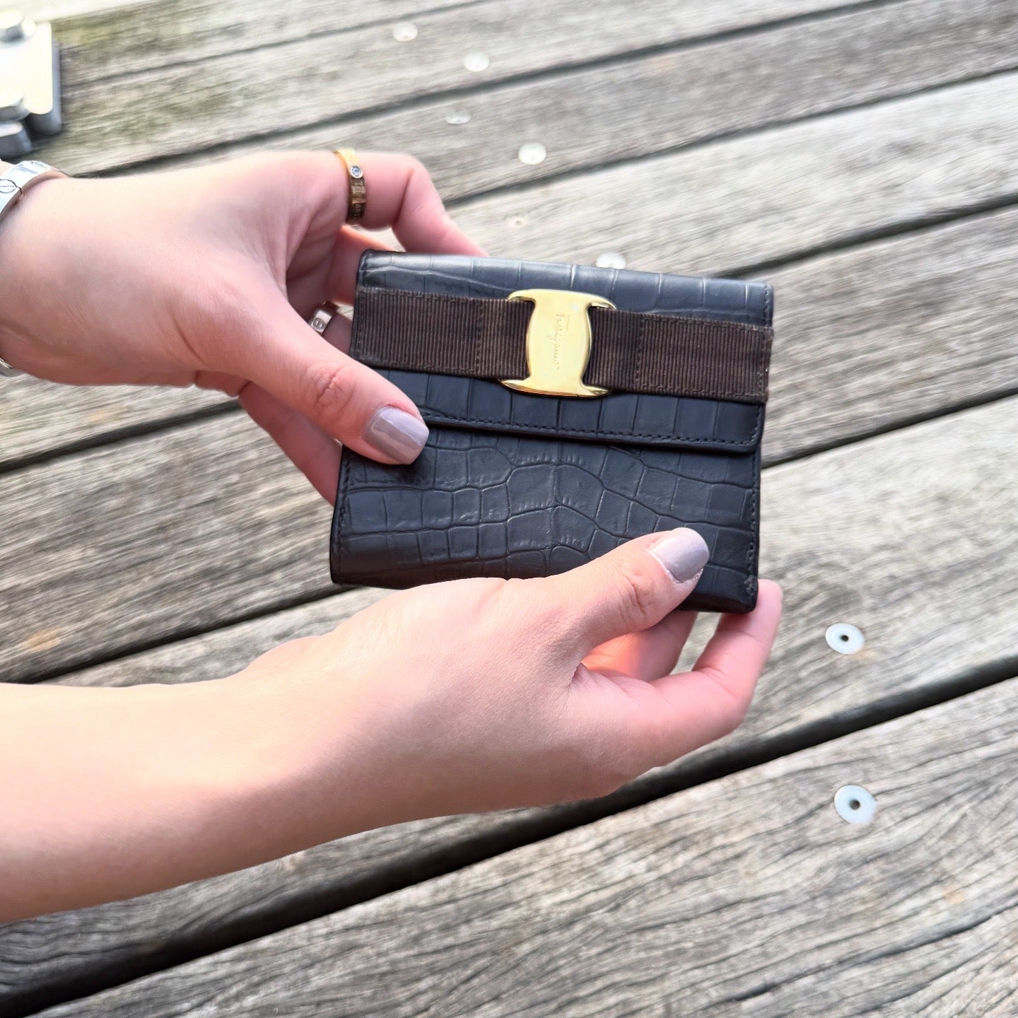 Salvatore Ferragamo Vera Croc Wallet