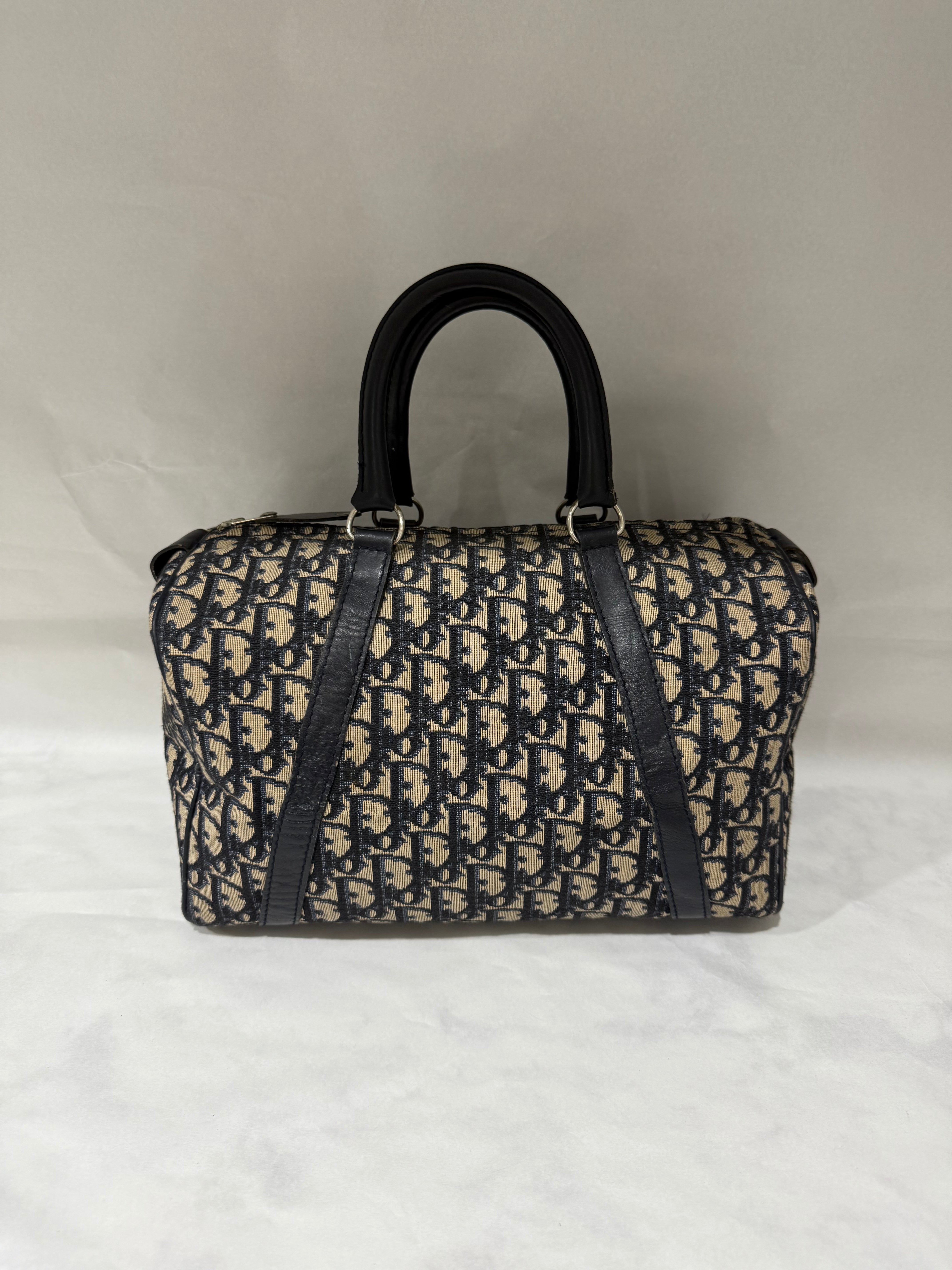 Dior Blue Canvas Bowling Bag