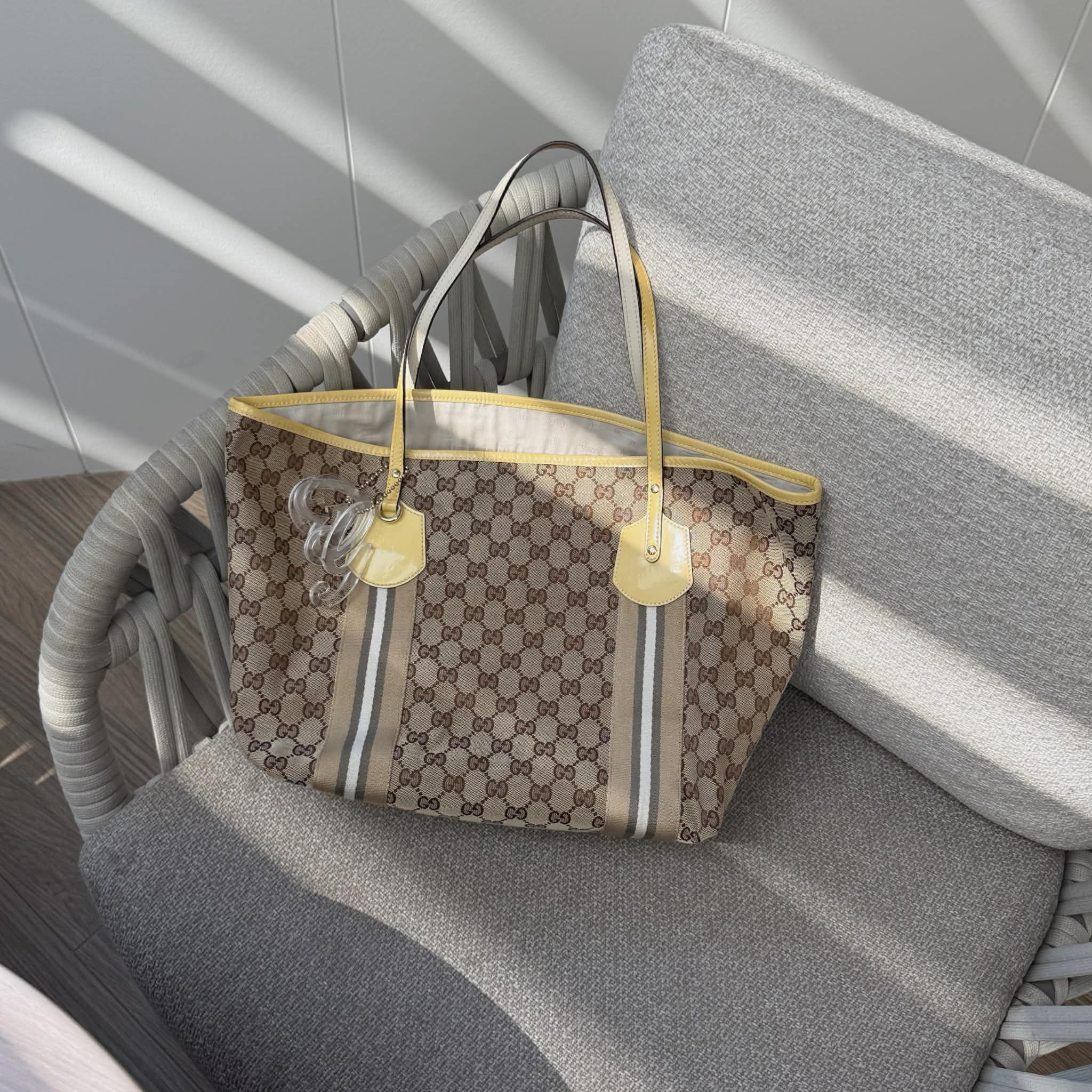 Gucci GG Canvas Canvas Web Jolie Tote