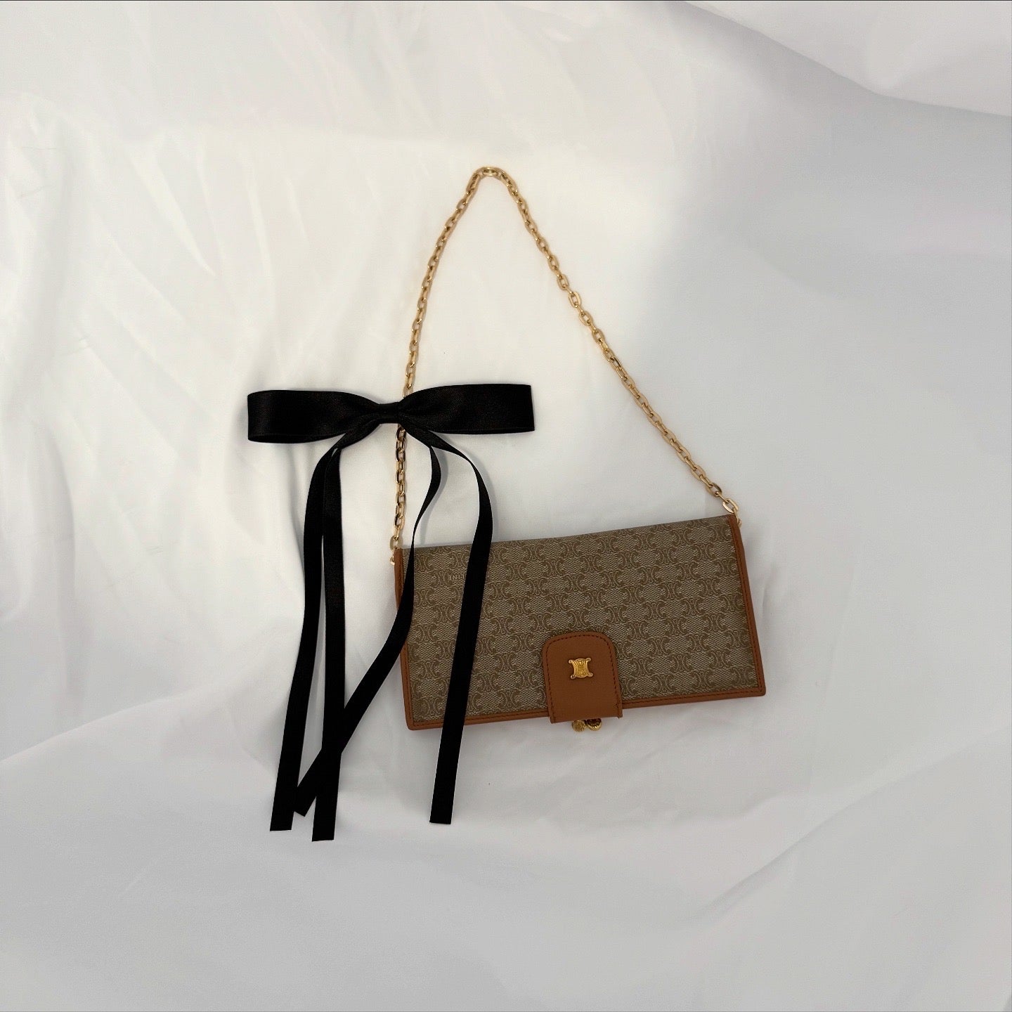 Celine Macadam Canvas Long Wallet Beige