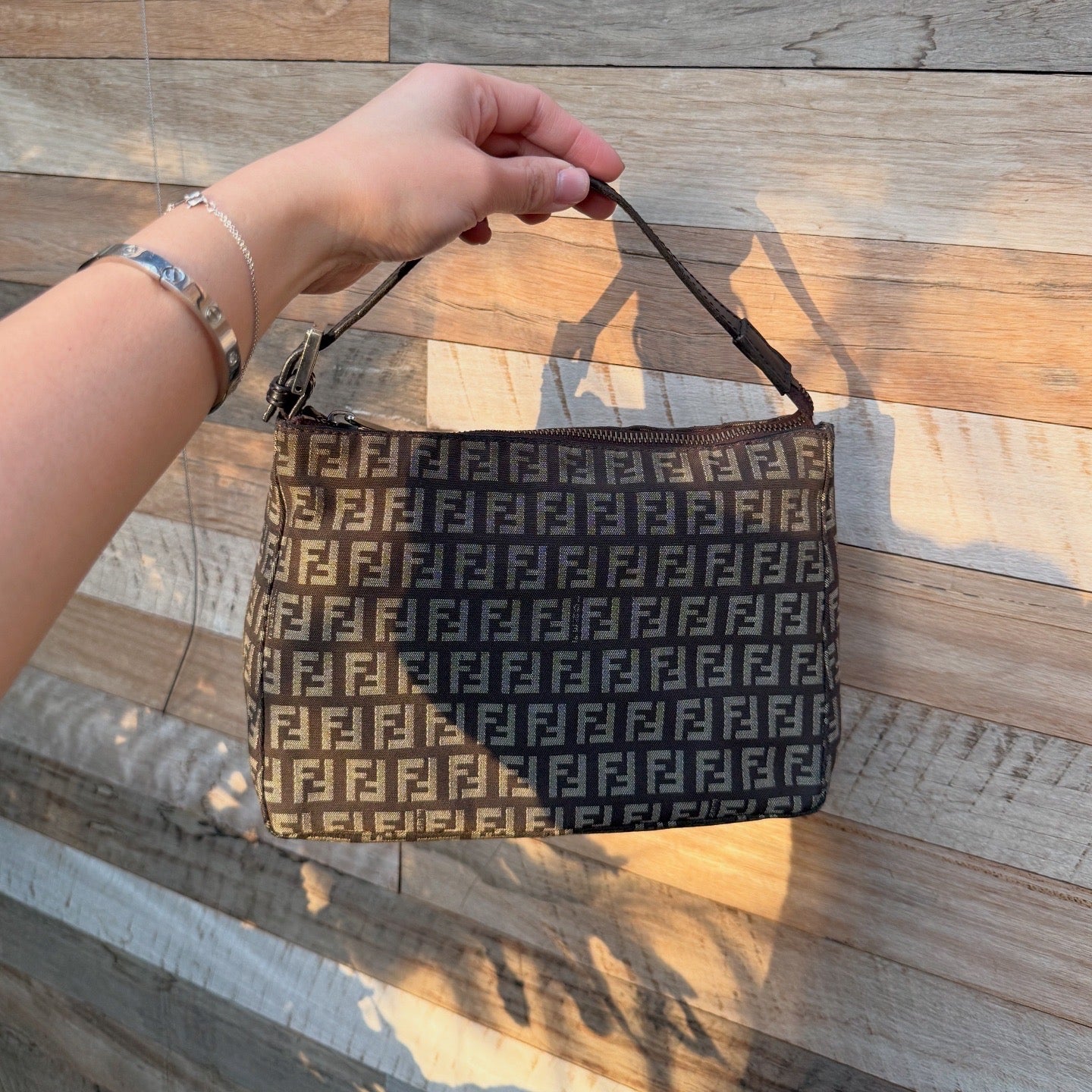 Fendi Zucchino Canvas Handbag
