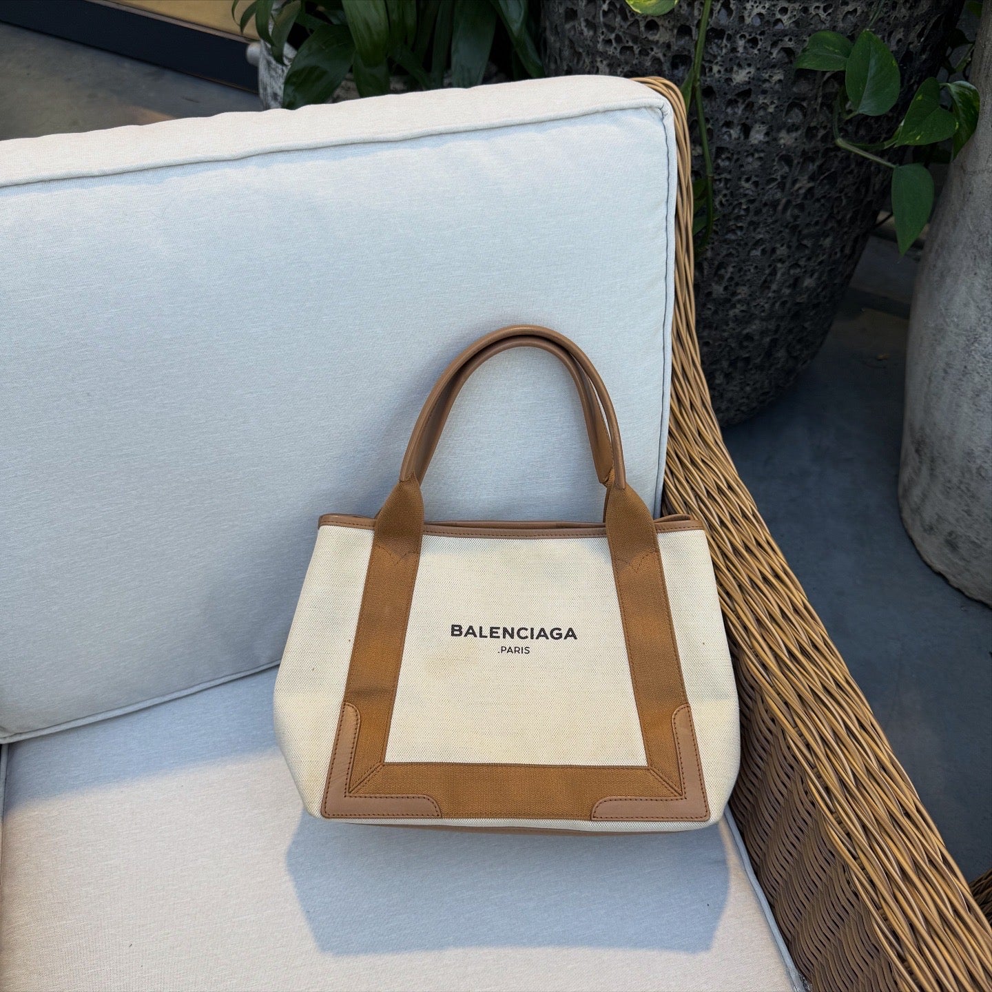 Balenciaga Cabas in Brown / Beige Tote Bag