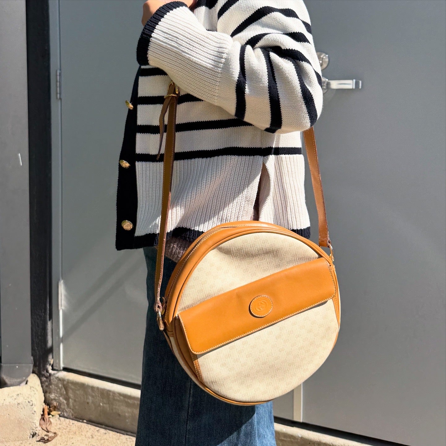 Gucci Vintage GG Canvas Crossbody Shoulder Bag