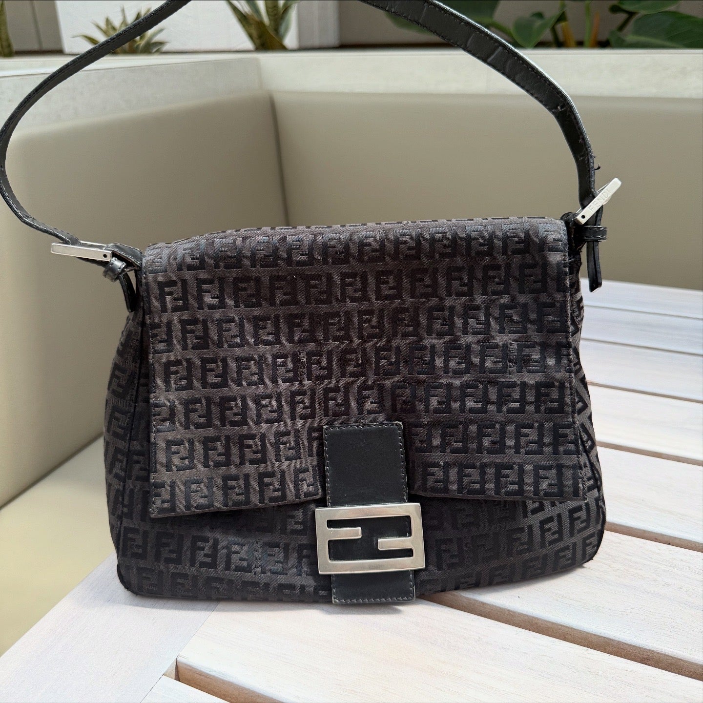 Fendi Zucca Print Mamma Baguette Shoulder Bag