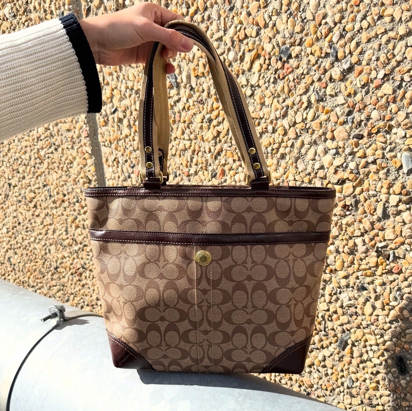 Coach Signature Chelsea Heritage Stripe Tote