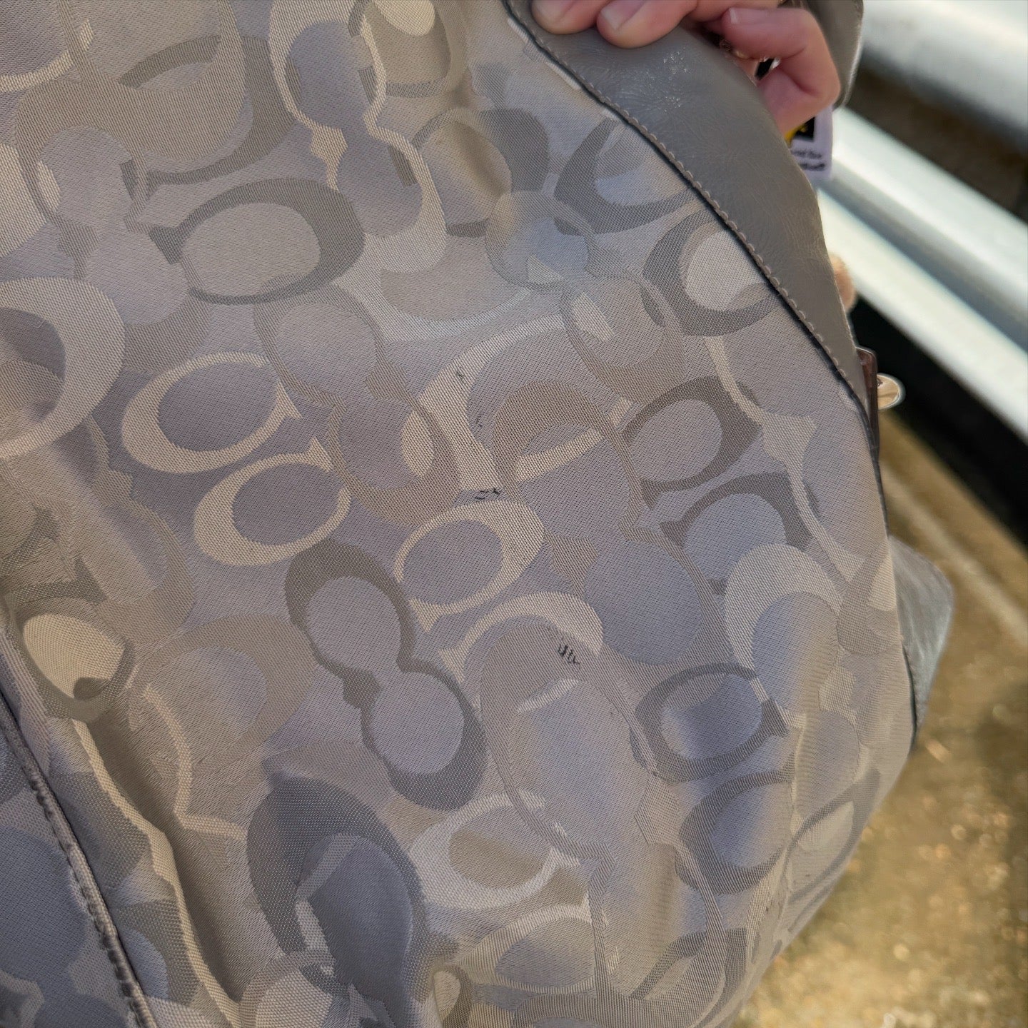 Coach Penelope Gray Signature Jacquard/Patent Leather Bag