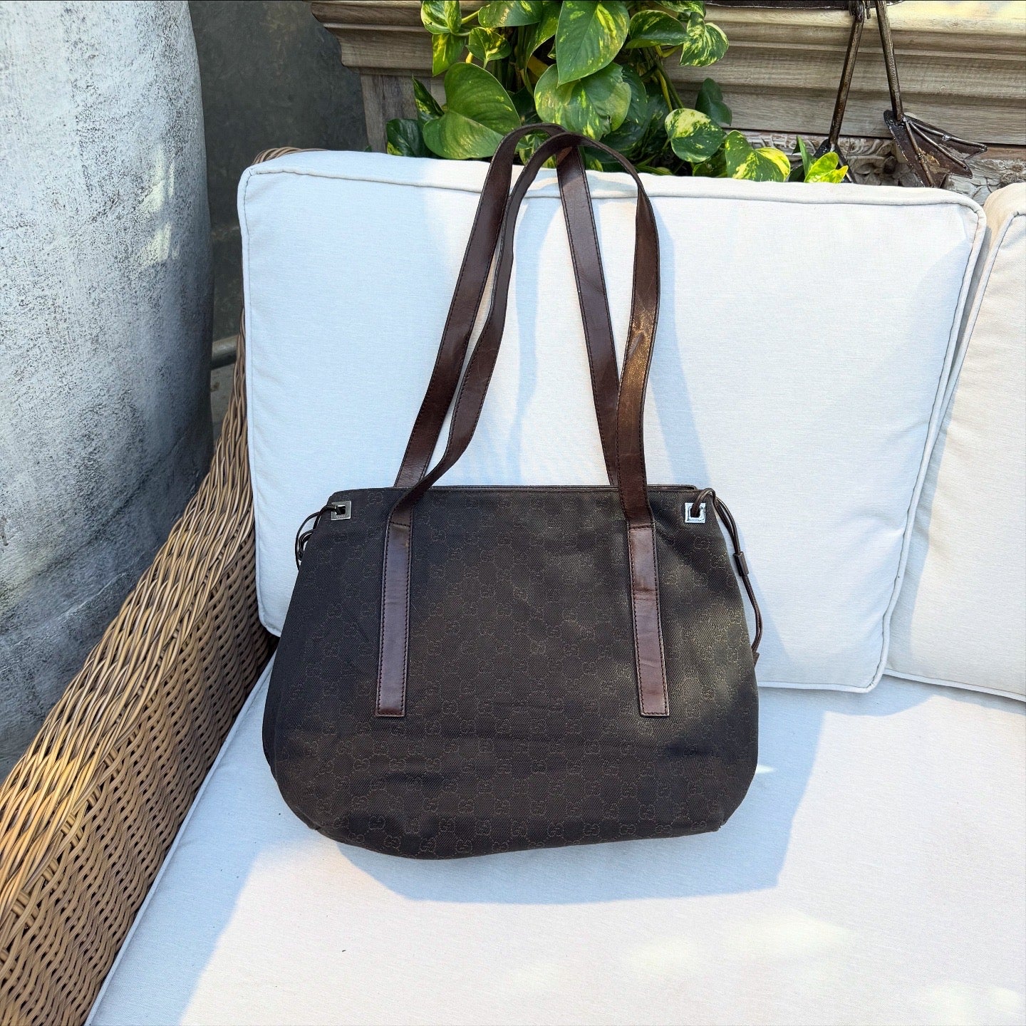 GUCCI GG Canvas Handbag Tote Bag