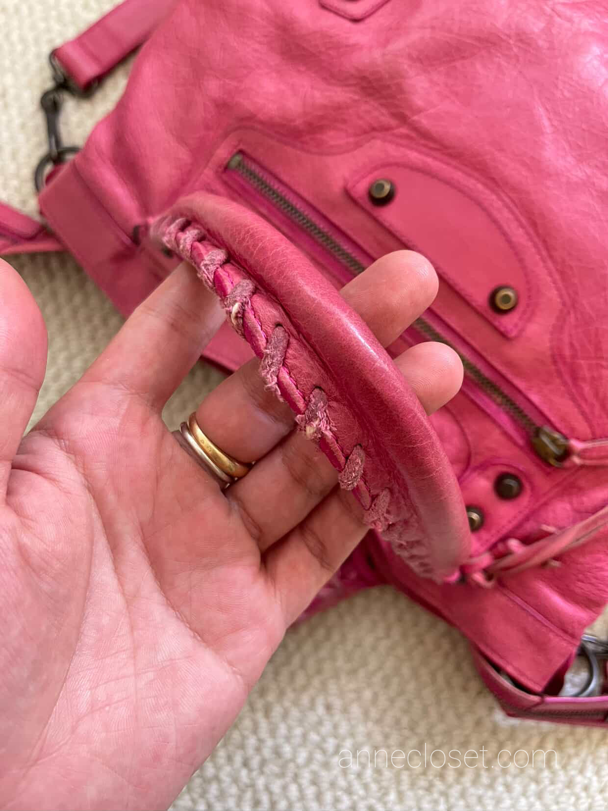 Balenciaga City Baby Pink Leather Handbag