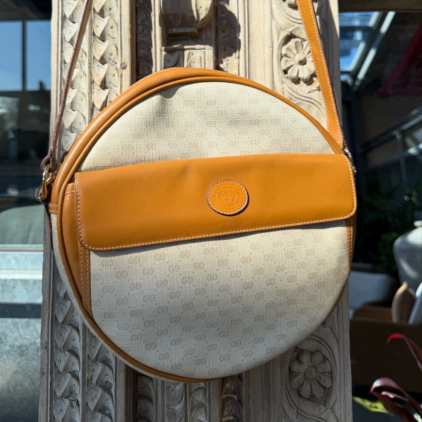 Gucci Vintage GG Canvas Crossbody Shoulder Bag