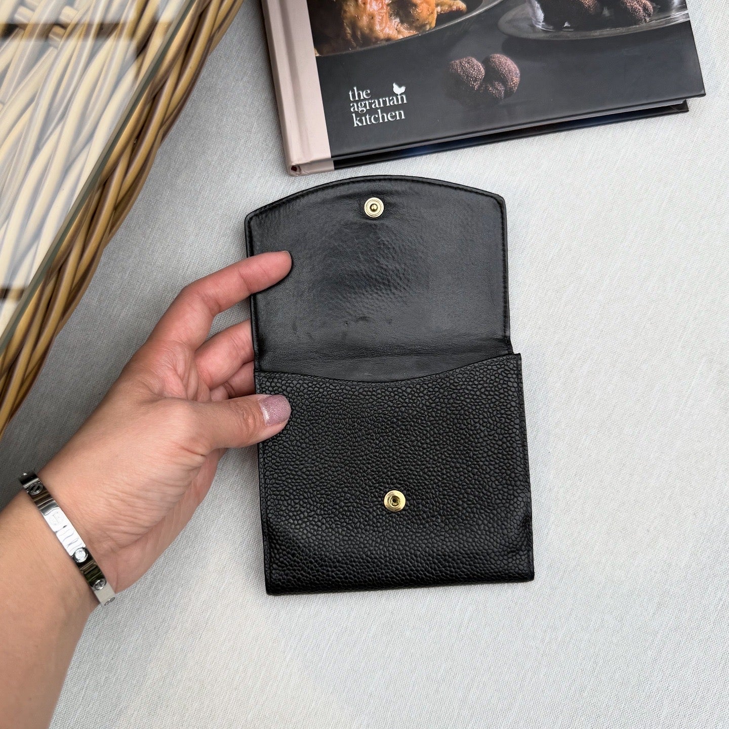 Chanel Coco Mark Bi-fold Wallet Caviar Leather Black