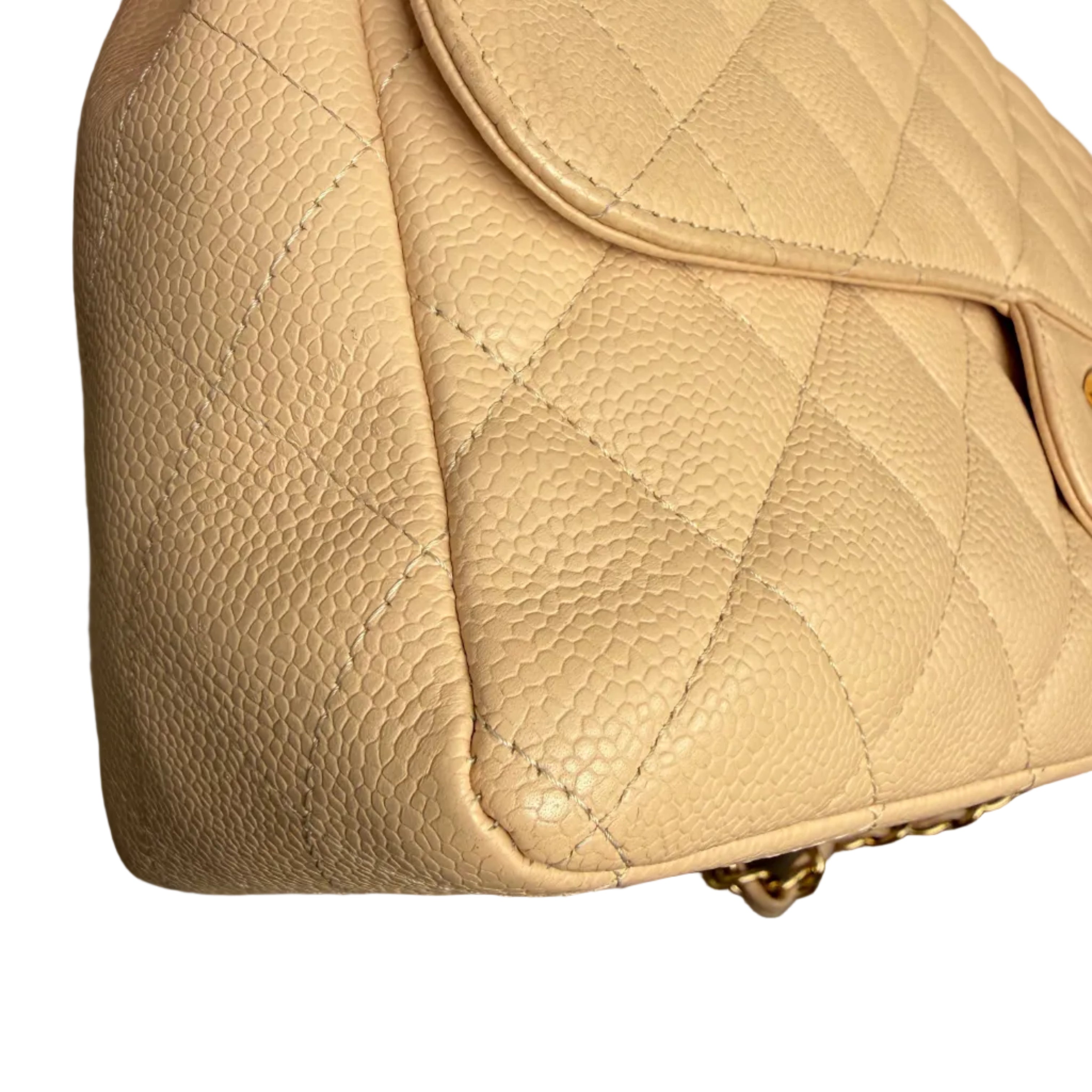 Chanel Classic Flap Jumbo Beige Caviar Bag