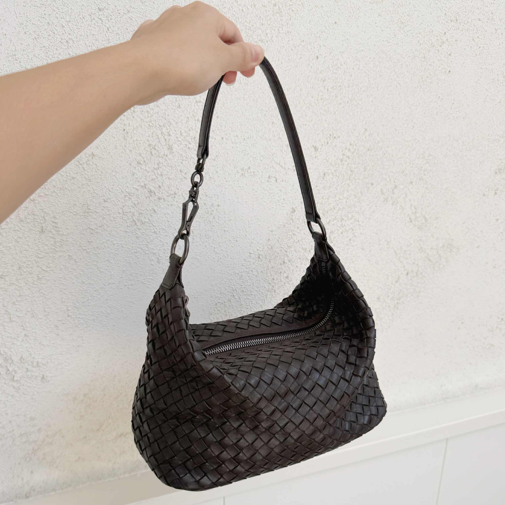 Bottega Veneta Zip Hobo Intrecciato Nappa