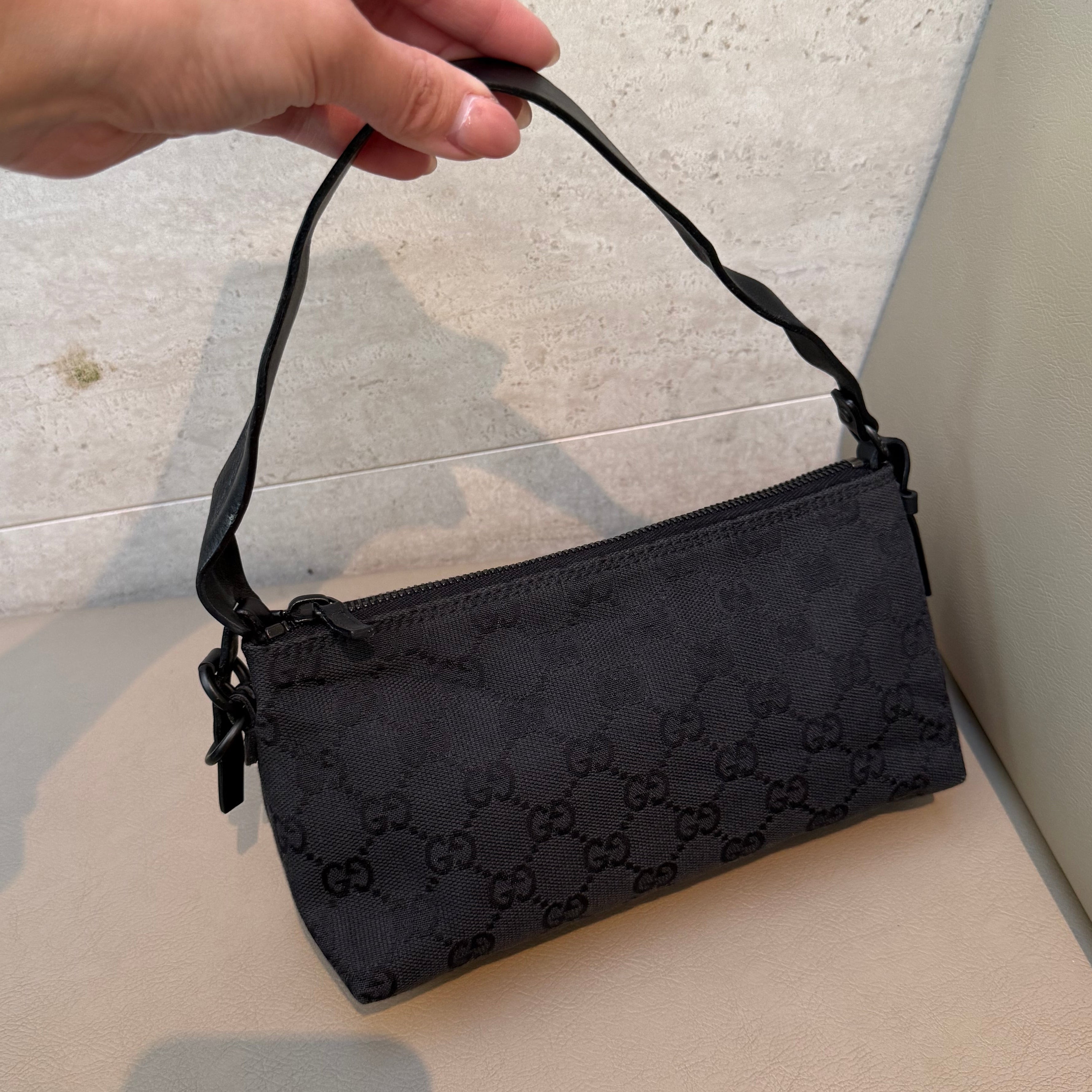 Gucci Black Monogram Pochette