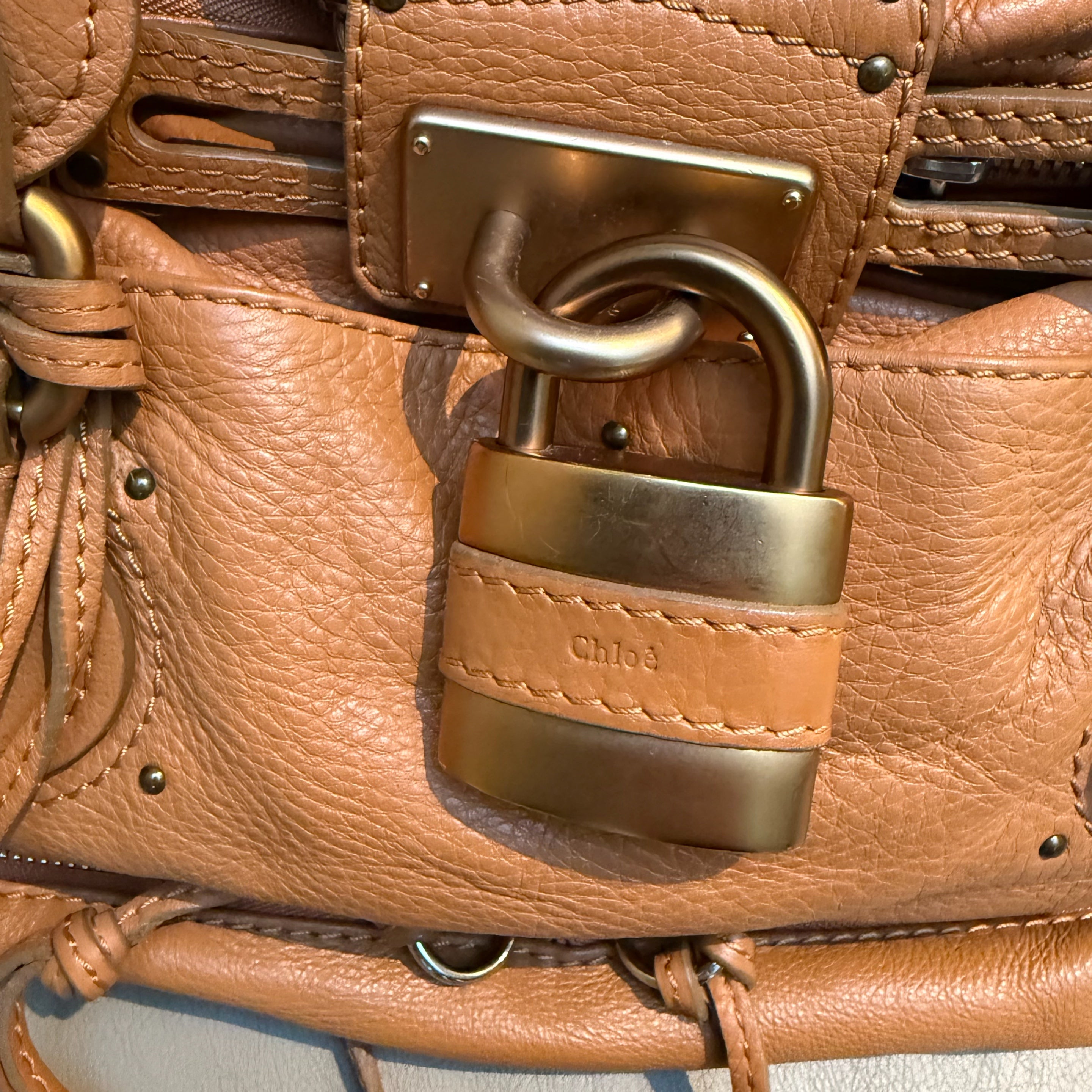 Chloé Calfskin Paddington Satchel Brown